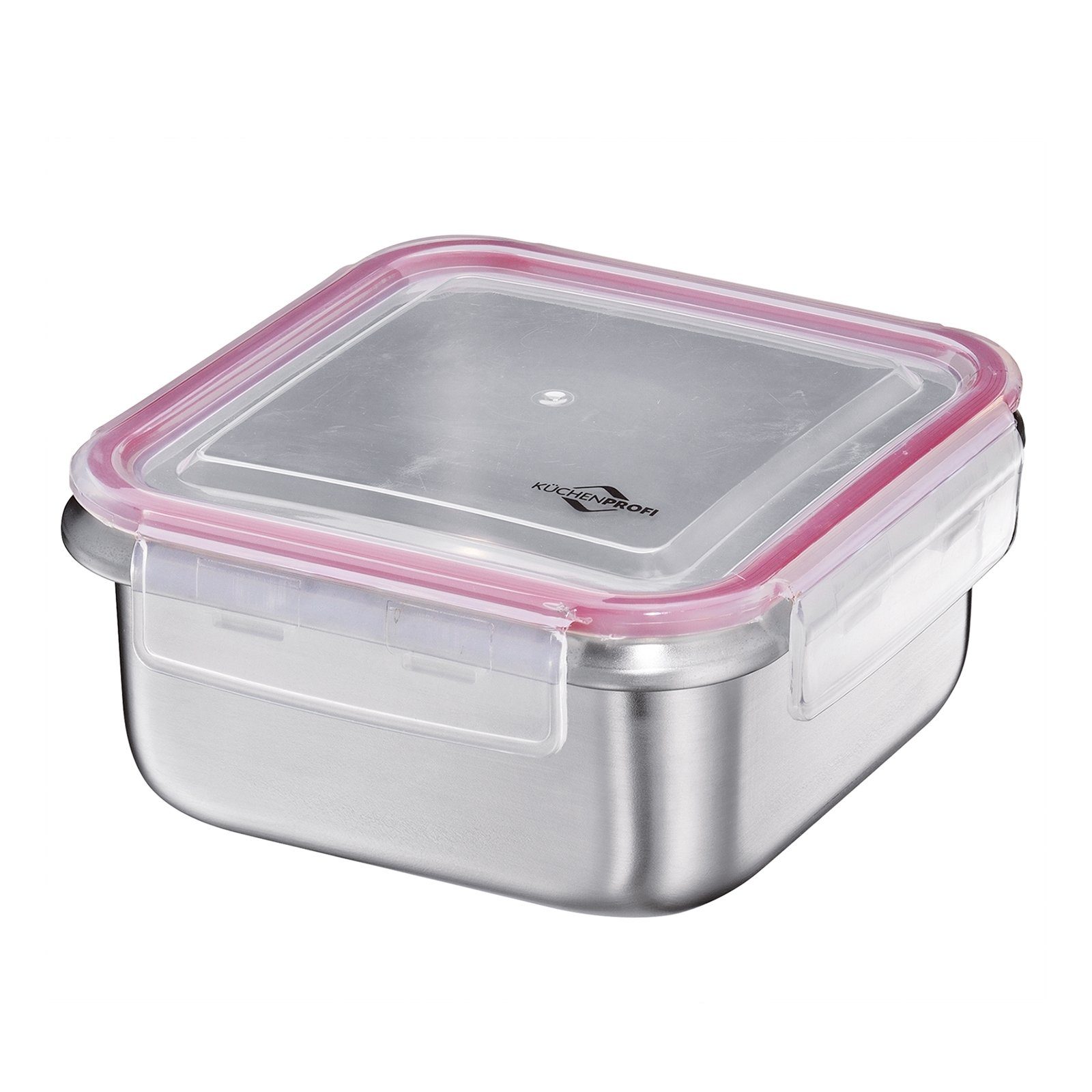 Neuetischkultur Vorratsdose Vorratsdose quadratisch Edelstahl, Edelstahl, (Stück, 1-tlg., 1 Dose), Frischhhaltedose Lunchbox