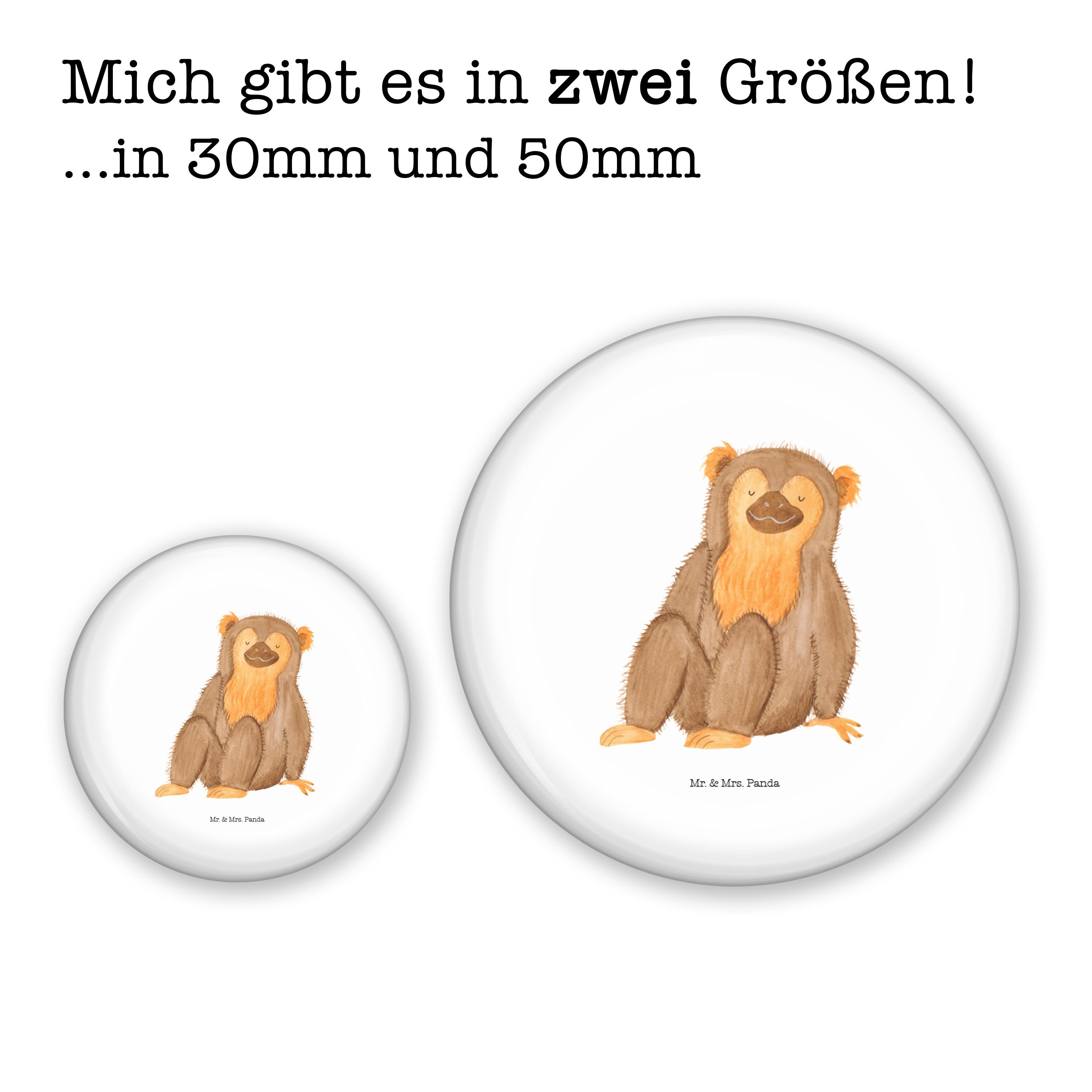 Mr. & Mrs. Panda Anstecknadel Affe, Plakette, Weiß, Plakette, Anstecker, Affen, Affe, Pin, Liebe, A (Packung), Button Abzeichen 50mm Selbstachtung Affe
