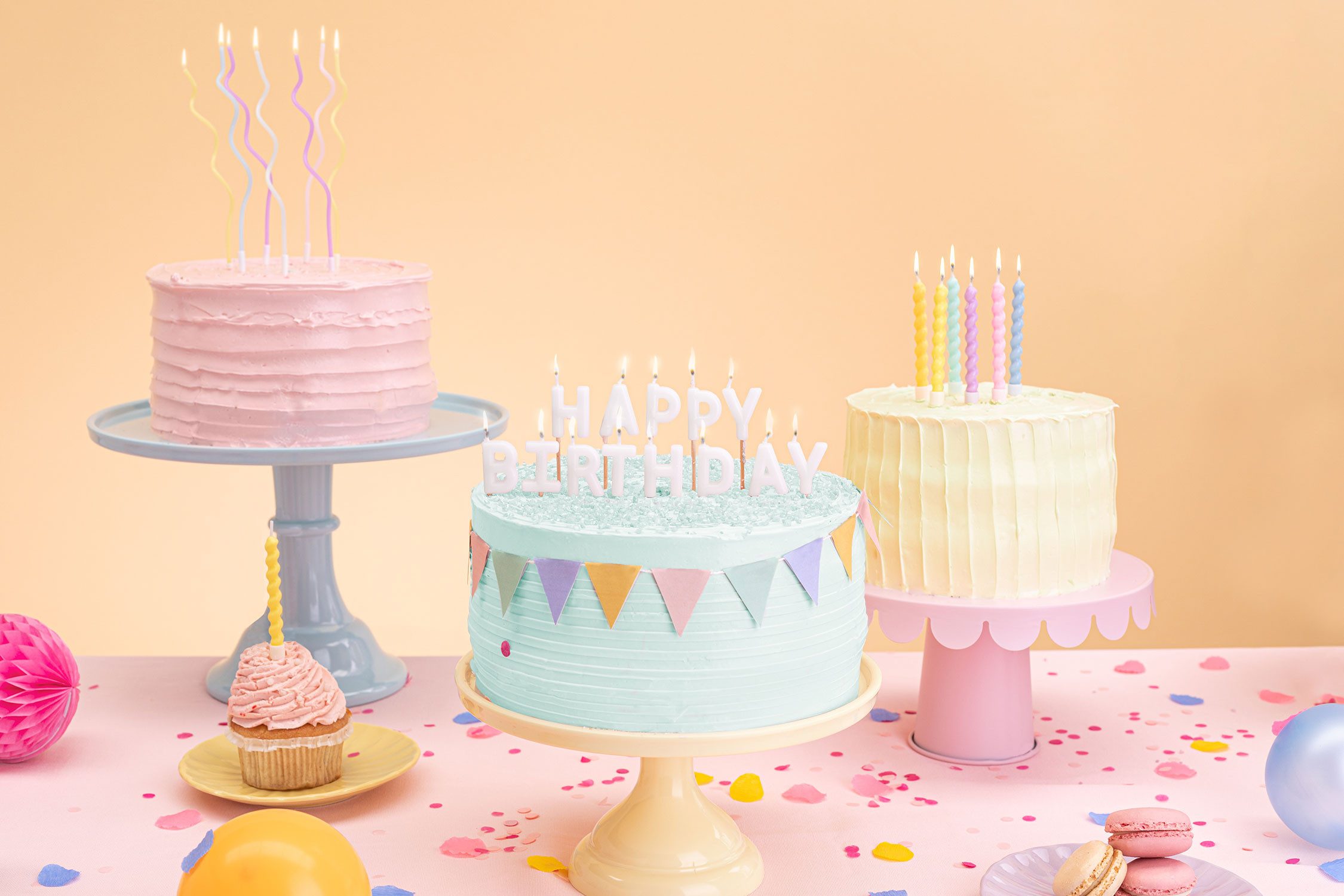 partydeco Geburtstagskerze, Geburtstagskerzen Happy Birthday 2,5cm günstig online kaufen
