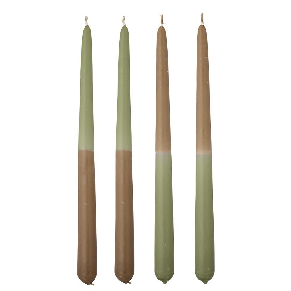 Bloomingville Tafelkerze Burma Kerze, 4er Set, Grün, Stabkerze handgefertigt, Parafin (4er Set), Farbverlauf, Geschenk, lang