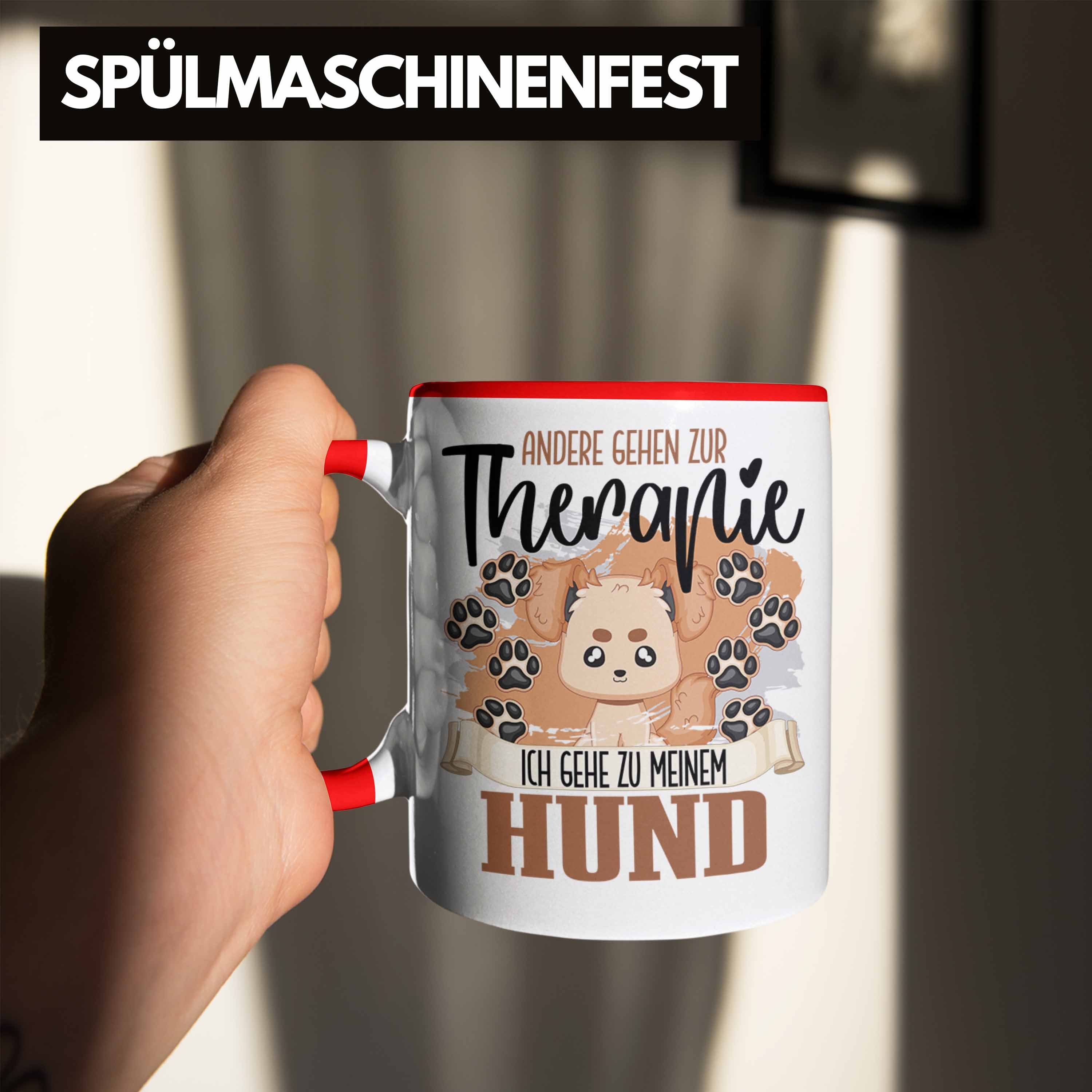 Geschenk für Mama Besitzer Trendation Papa Trendation Tasse - Hunde Therapie Tasse Rot Hund