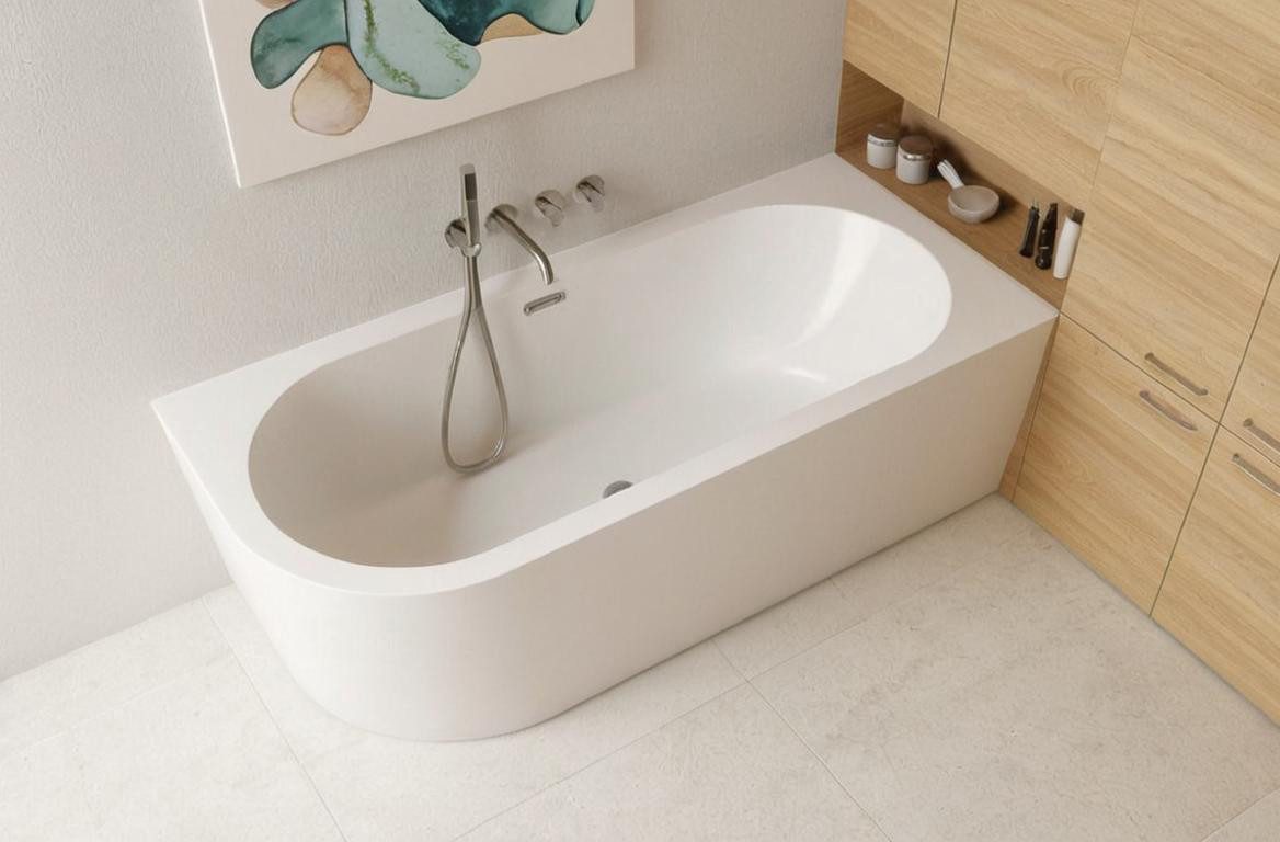 KOLMAN Rundwanne Freistehende Badewanne ALVA 170x80 Rechts, Ablauf Klick-Klack im SET!, Ablaufgarnitur & Füße GRATIS