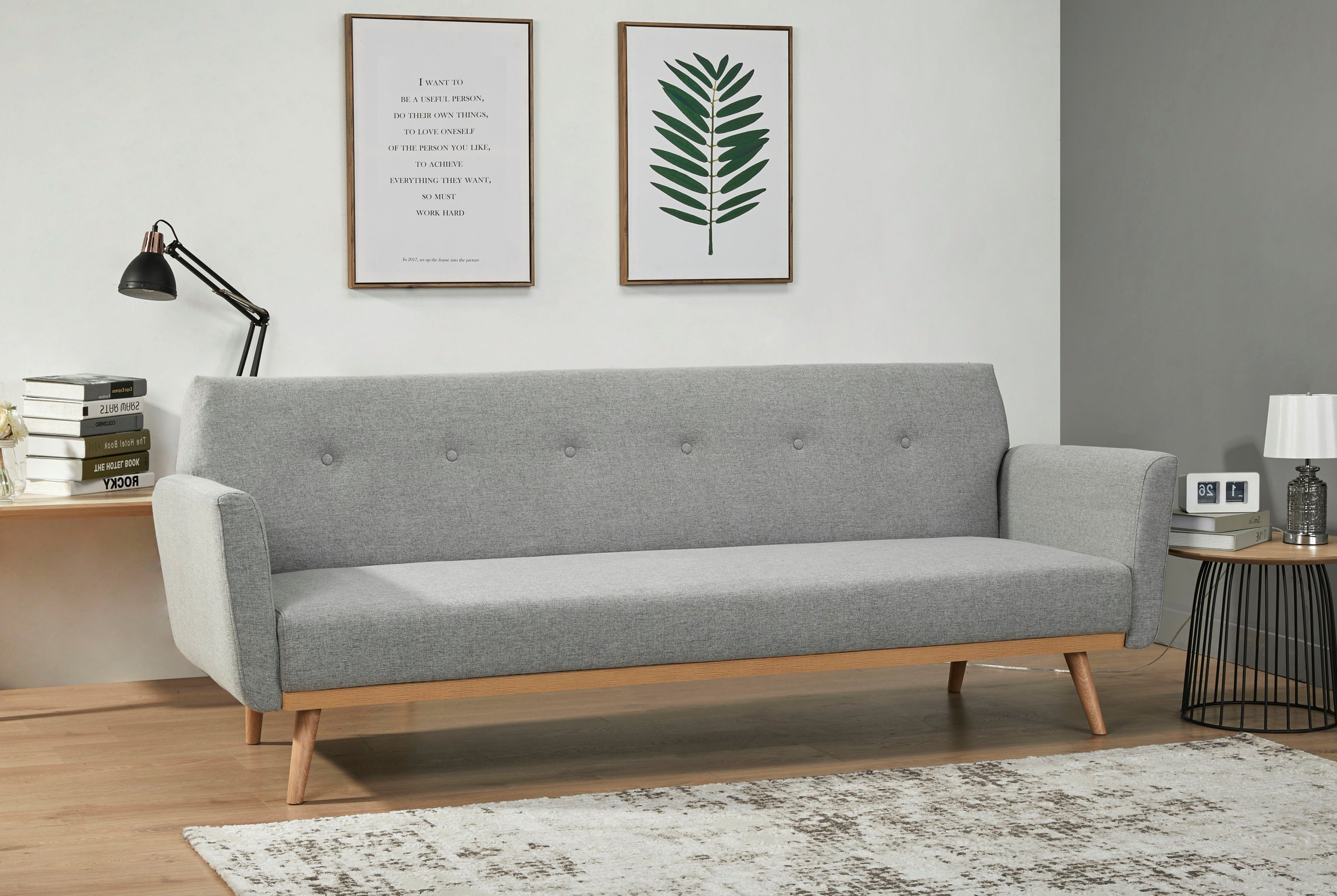 SalesFever Schlafsofa Komfortables Sofa zum Entspannen, Knopfheftung an der Rückenfläche