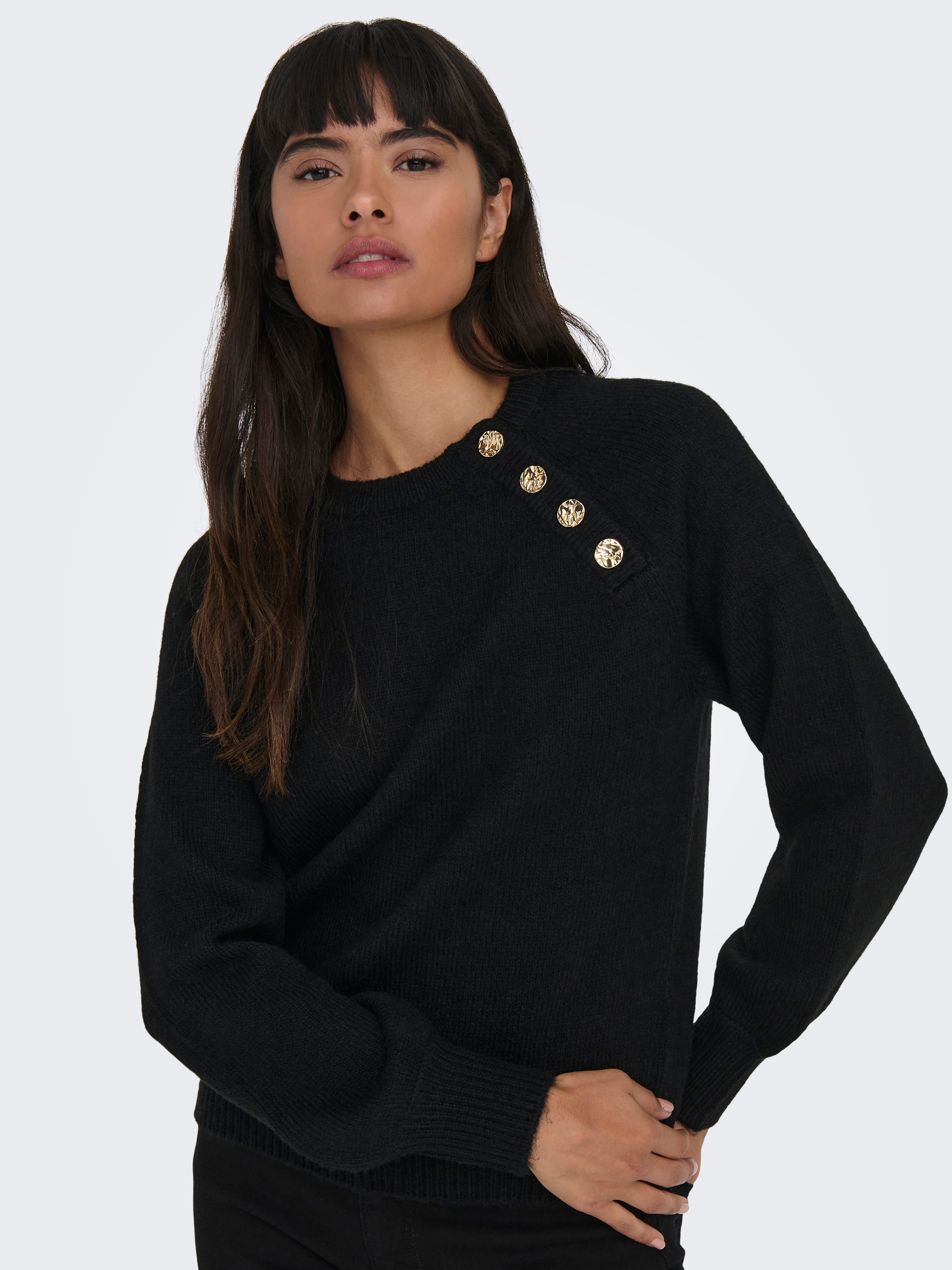 ONLY Rundhalspullover ONLEMMA LS BUTTON ONECK günstig online kaufen