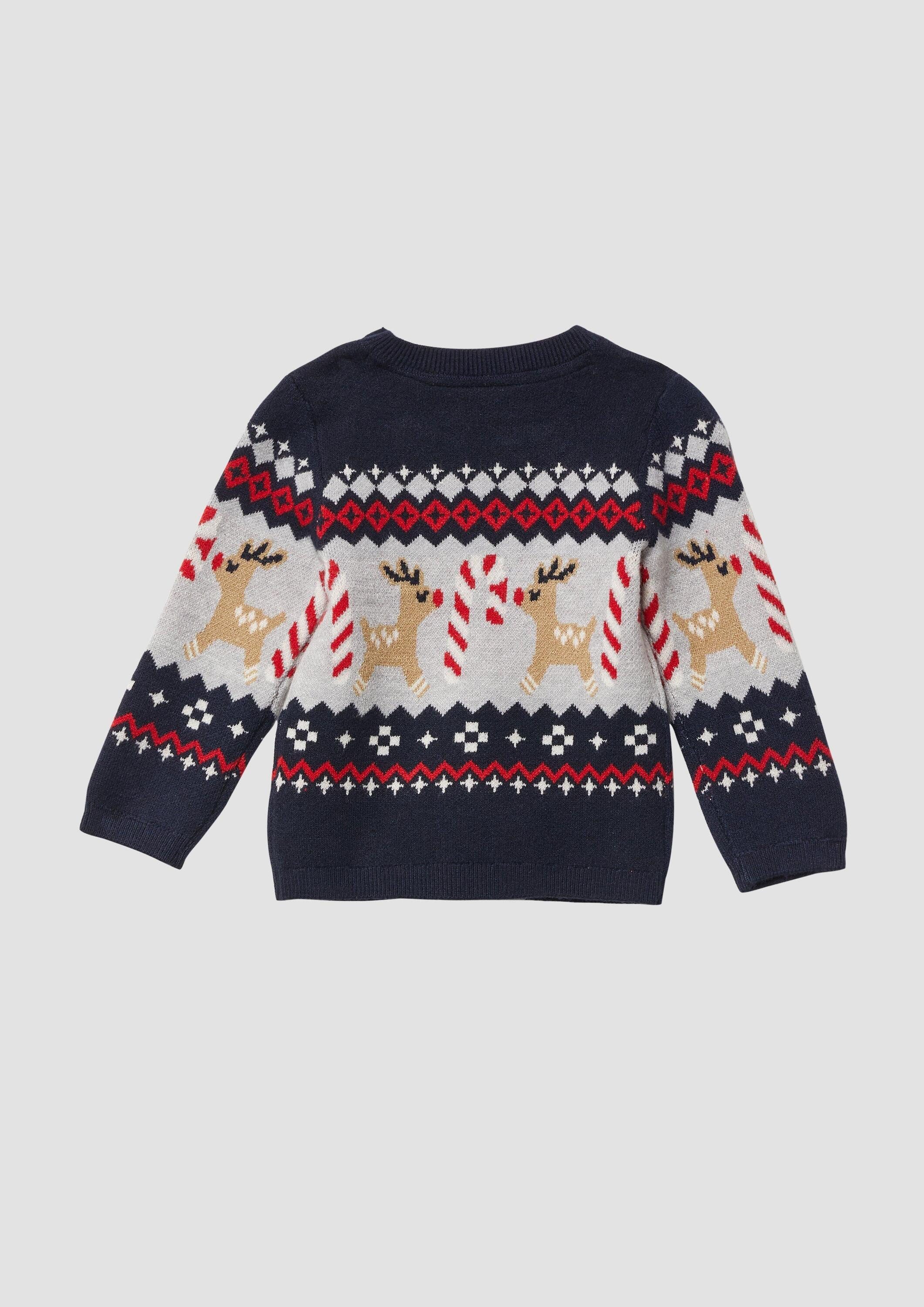 s.Oliver Longpullover Strickpullover Strickpullover mit Weihnachtsmotiven