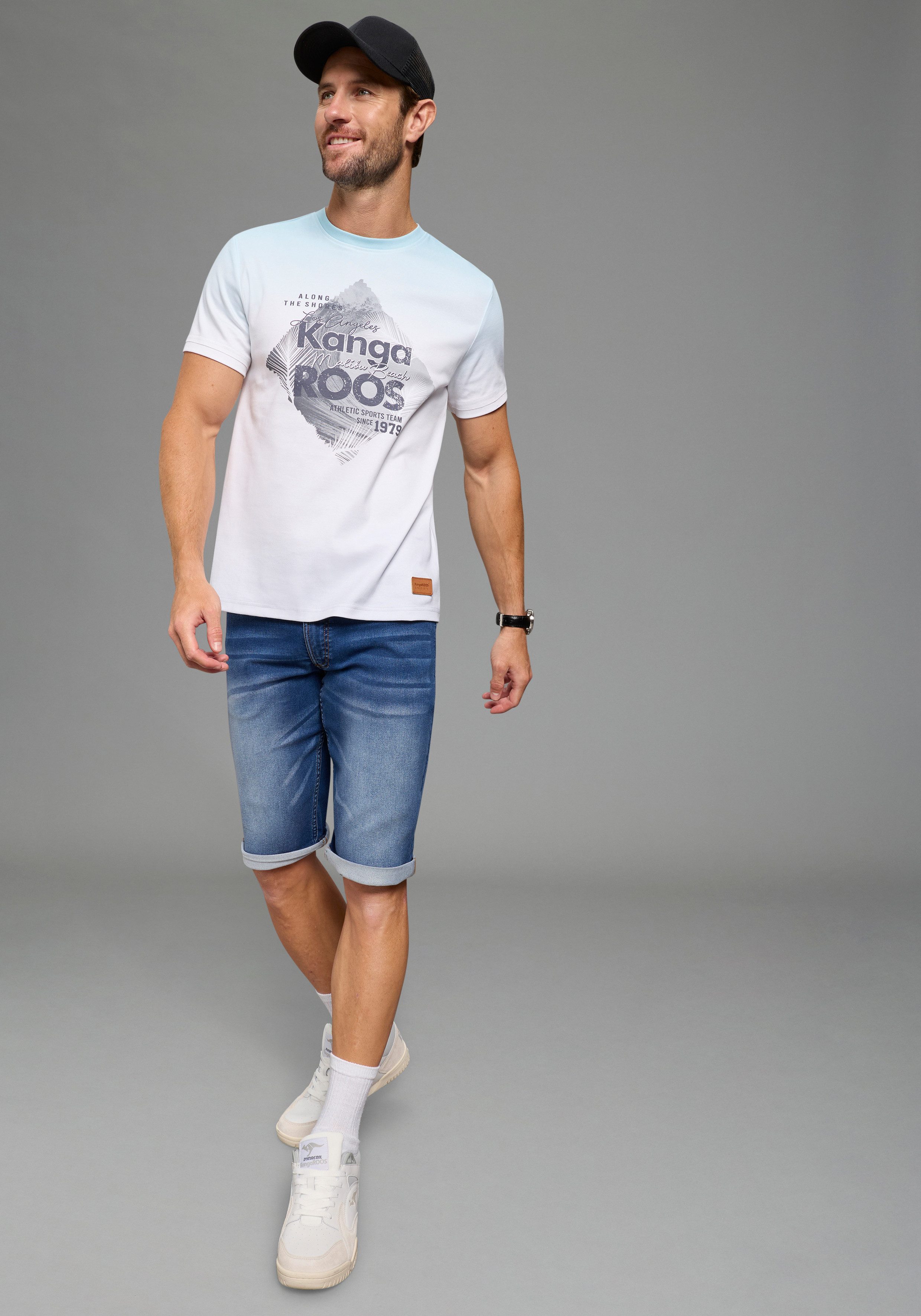 KangaROOS T-Shirt schmale Passform, Halbarm, angesetztes Bündchen am Ärmelabschluss – Bild 4 von 5