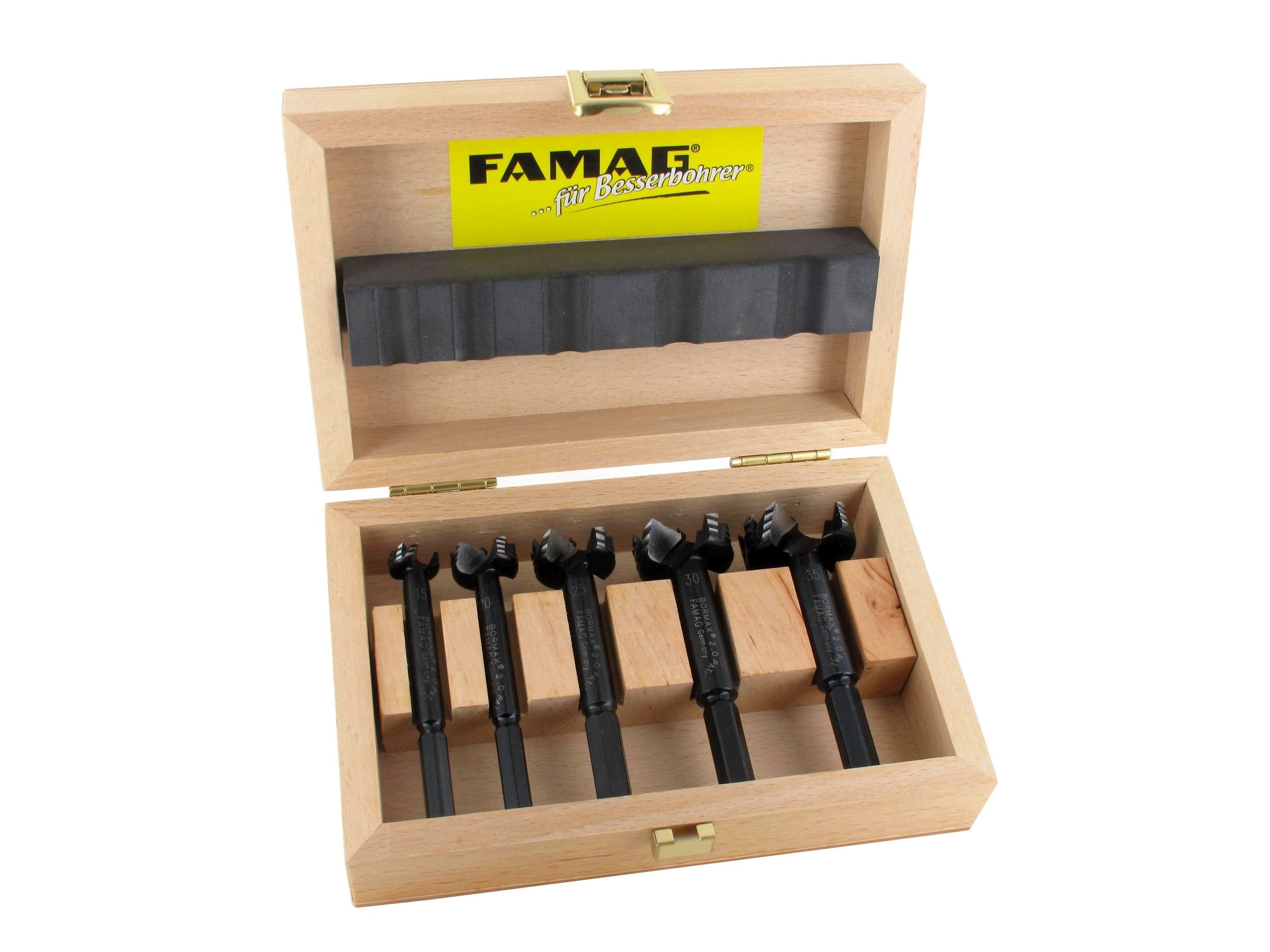 FAMAG Holzbohrer FAMAG Bormax 2.0 5-teilig D=15,20,25,30,35mm WS-Forstnerbohrersatz