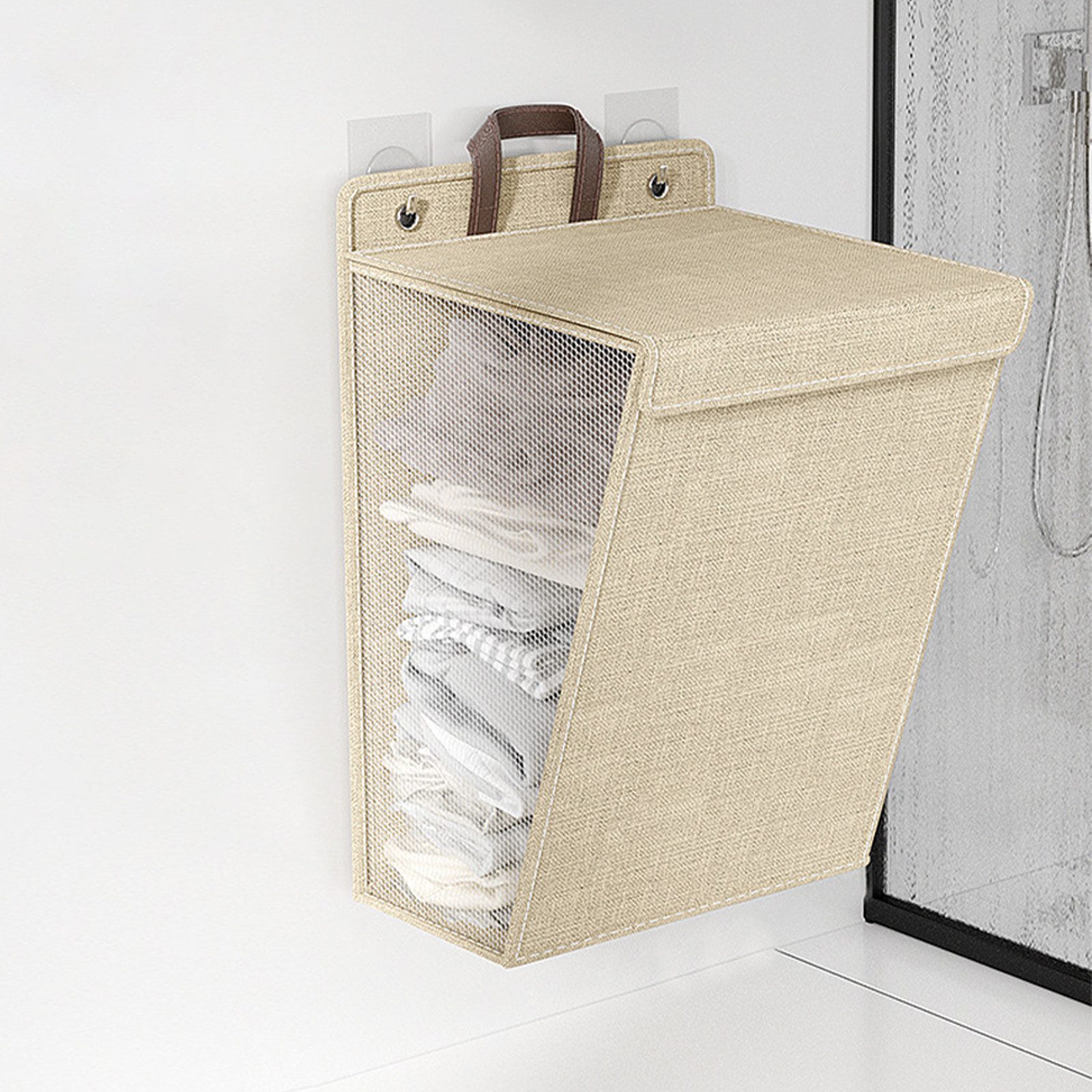 MODFU Wäschekorb 40L Wäschesammler Hängende Faltbox mit Tragegriff (Platzsp günstig online kaufen