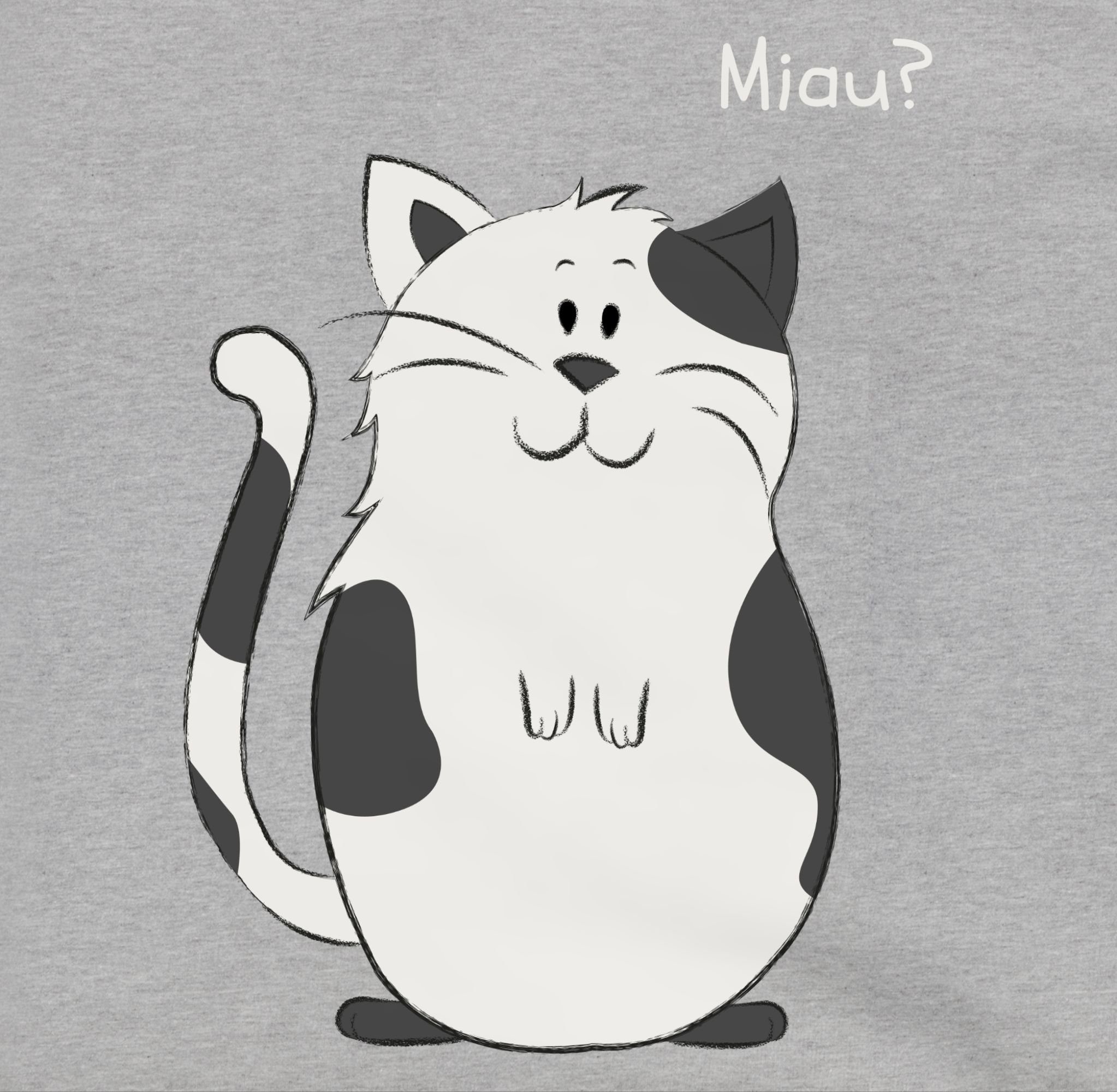 Print lustige Katze Shirtracer Grau Sweatshirt Animal 2 Tiermotiv meliert