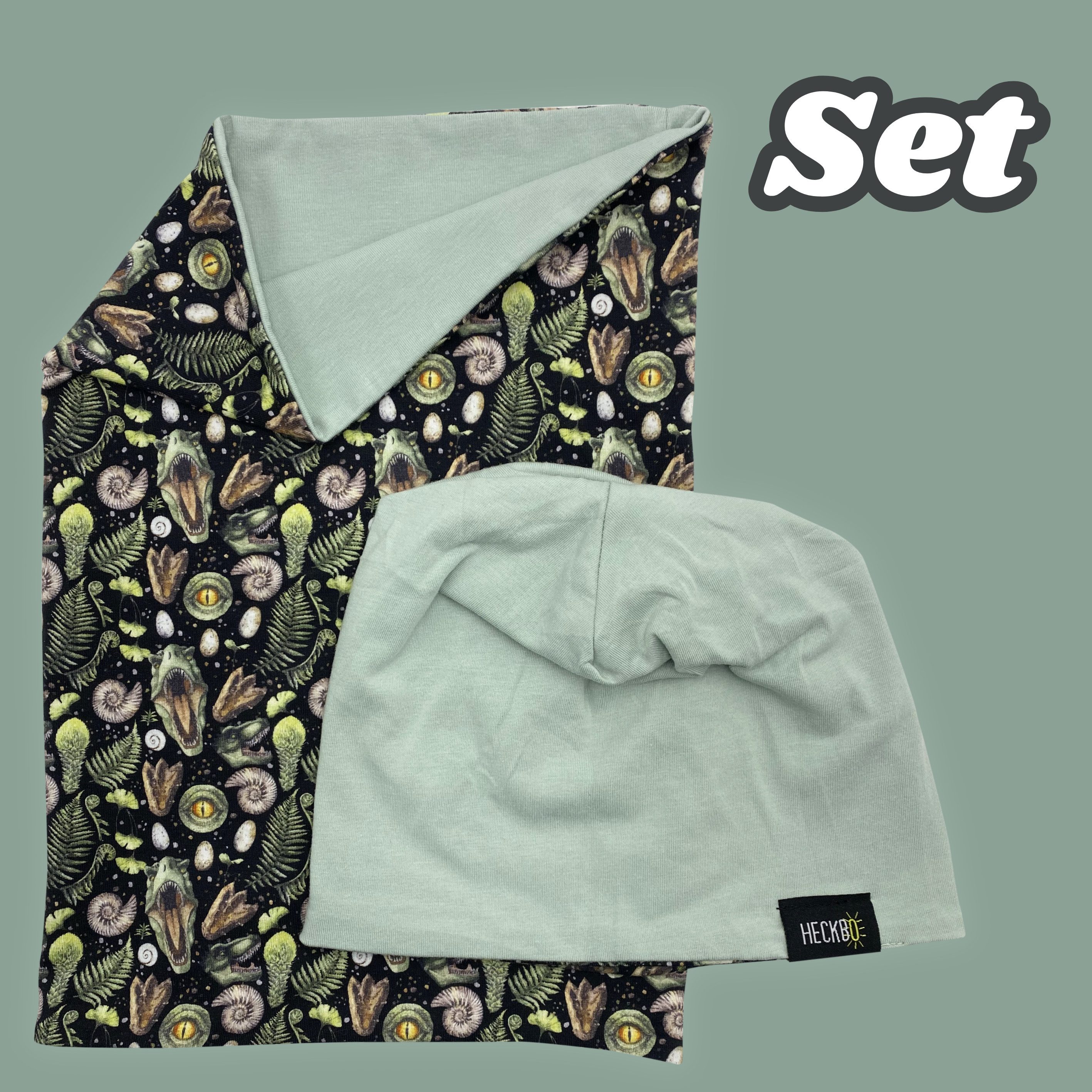 HECKBO Beanie HECKBO Kinder Mädchen Jungen Beanie Mütze & Loop-Schal Set – Bild 5 von 5