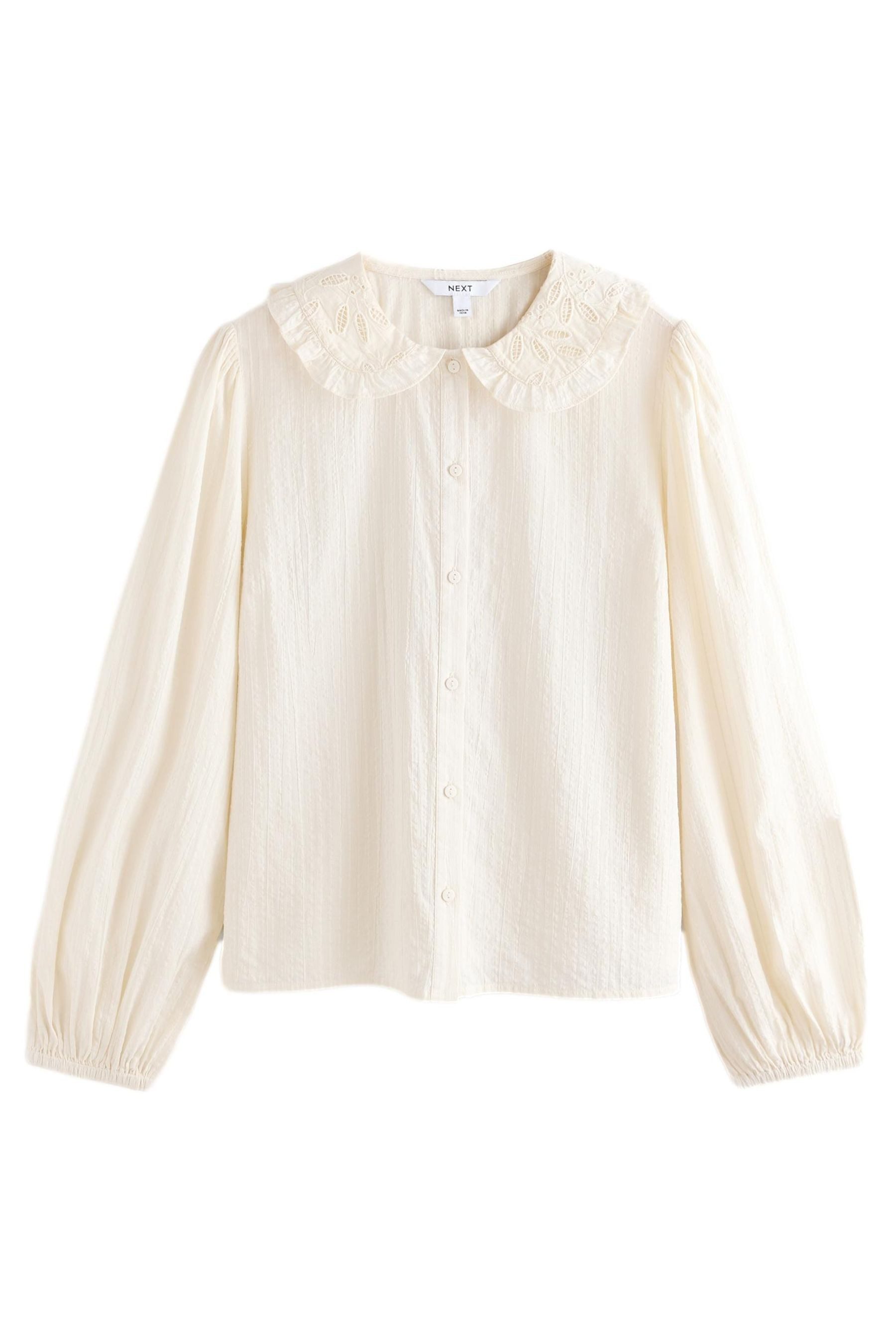 Langarmbluse Langärmelige Bluse mit Kragen aus 100% Baumwolle