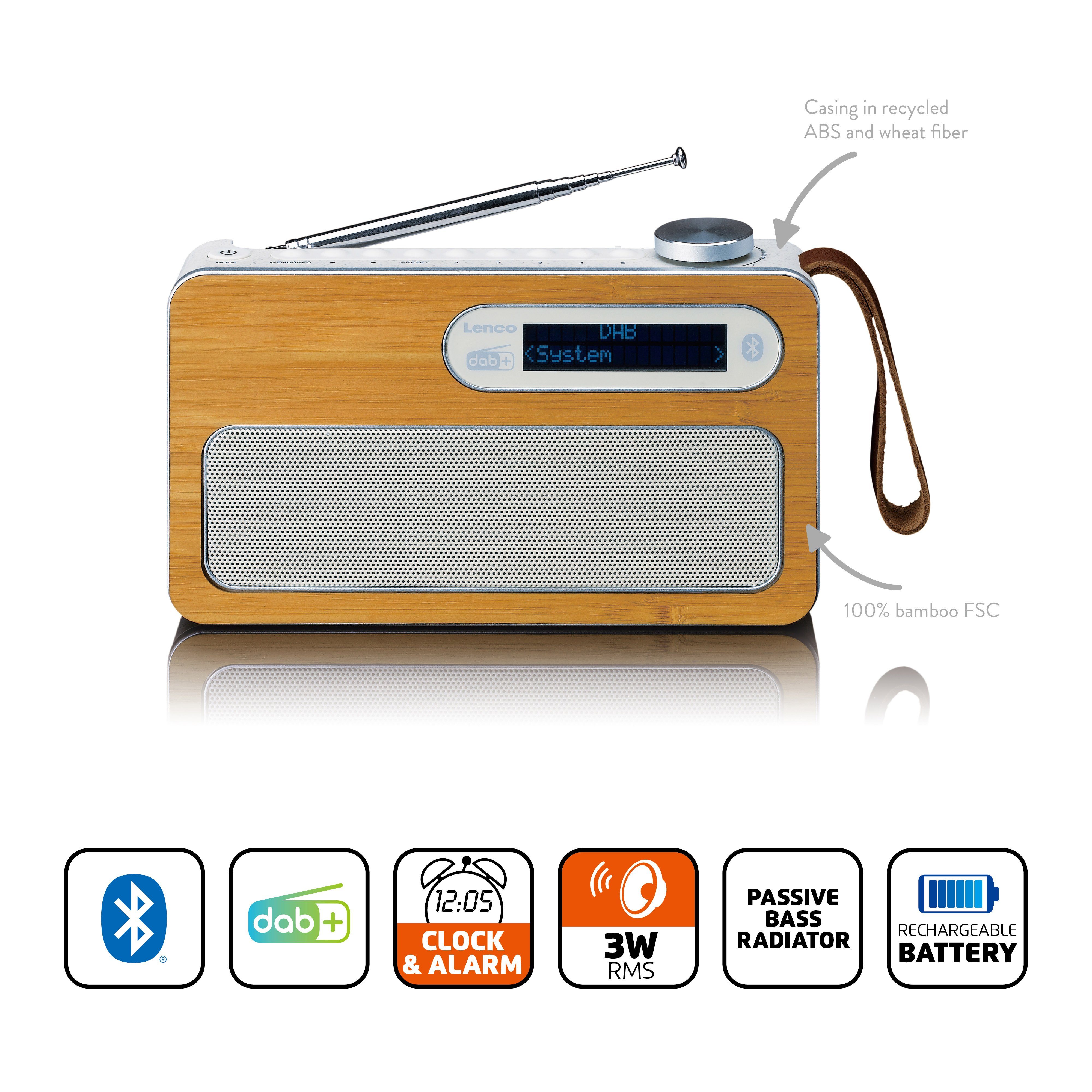 Lenco PDR-040EF CD-Radiorecorder (DAB+,FM) | Digitalradios (DAB+)