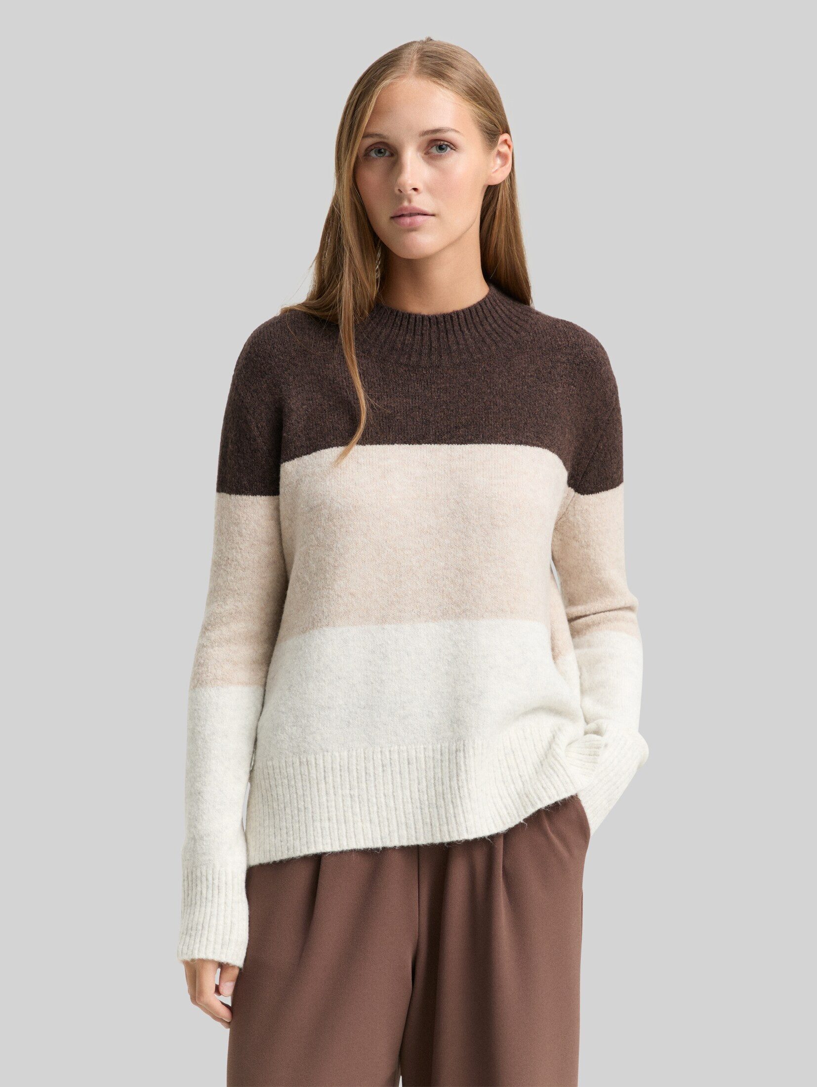 TOM TAILOR Denim Strickpullover Pullover & Strickjacken Strickpullover mit Colour Blocking