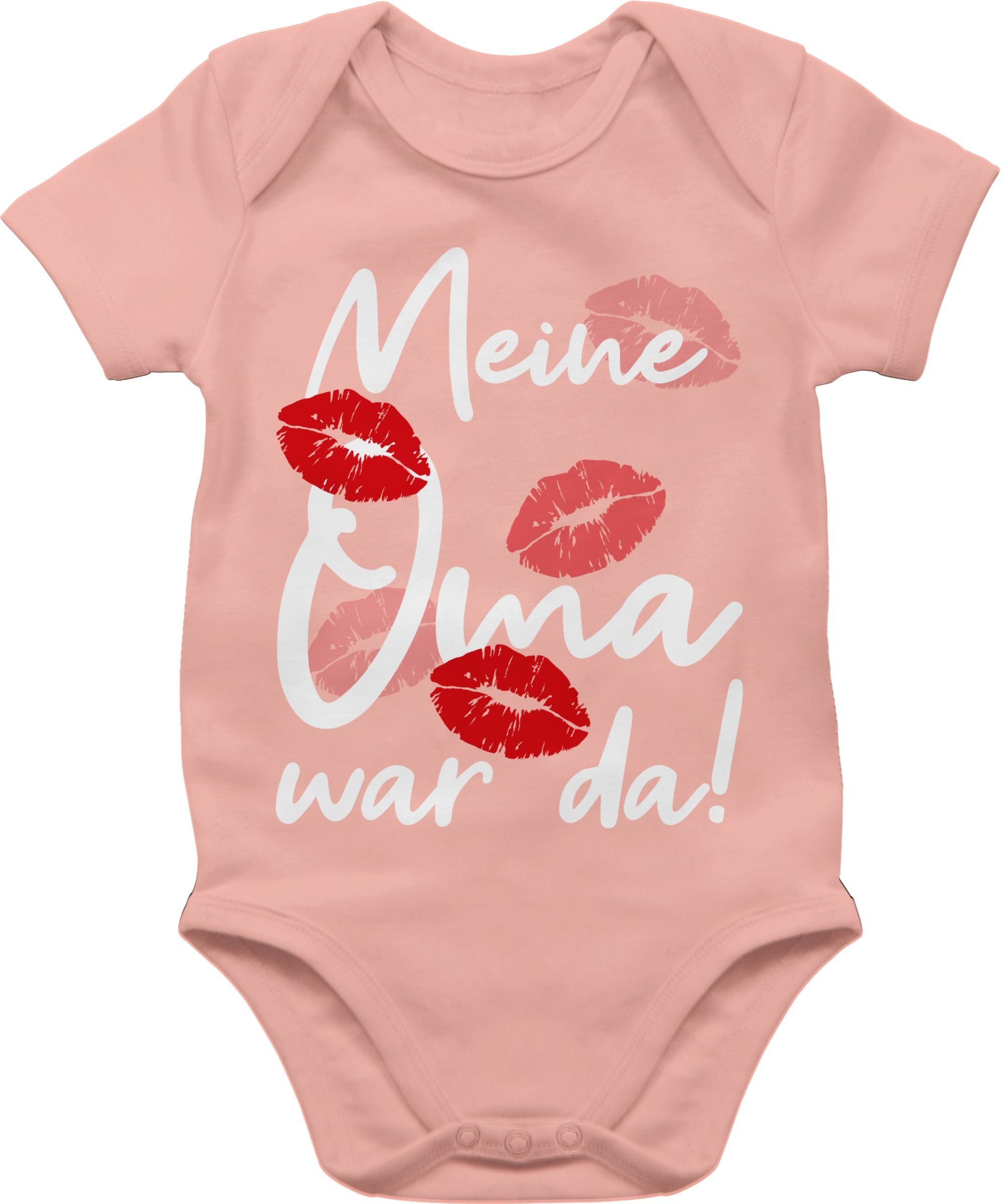 Shirtracer Shirtbody Meine Oma war da - weiß Strampler Baby Mädchen & Junge 1 Babyrosa