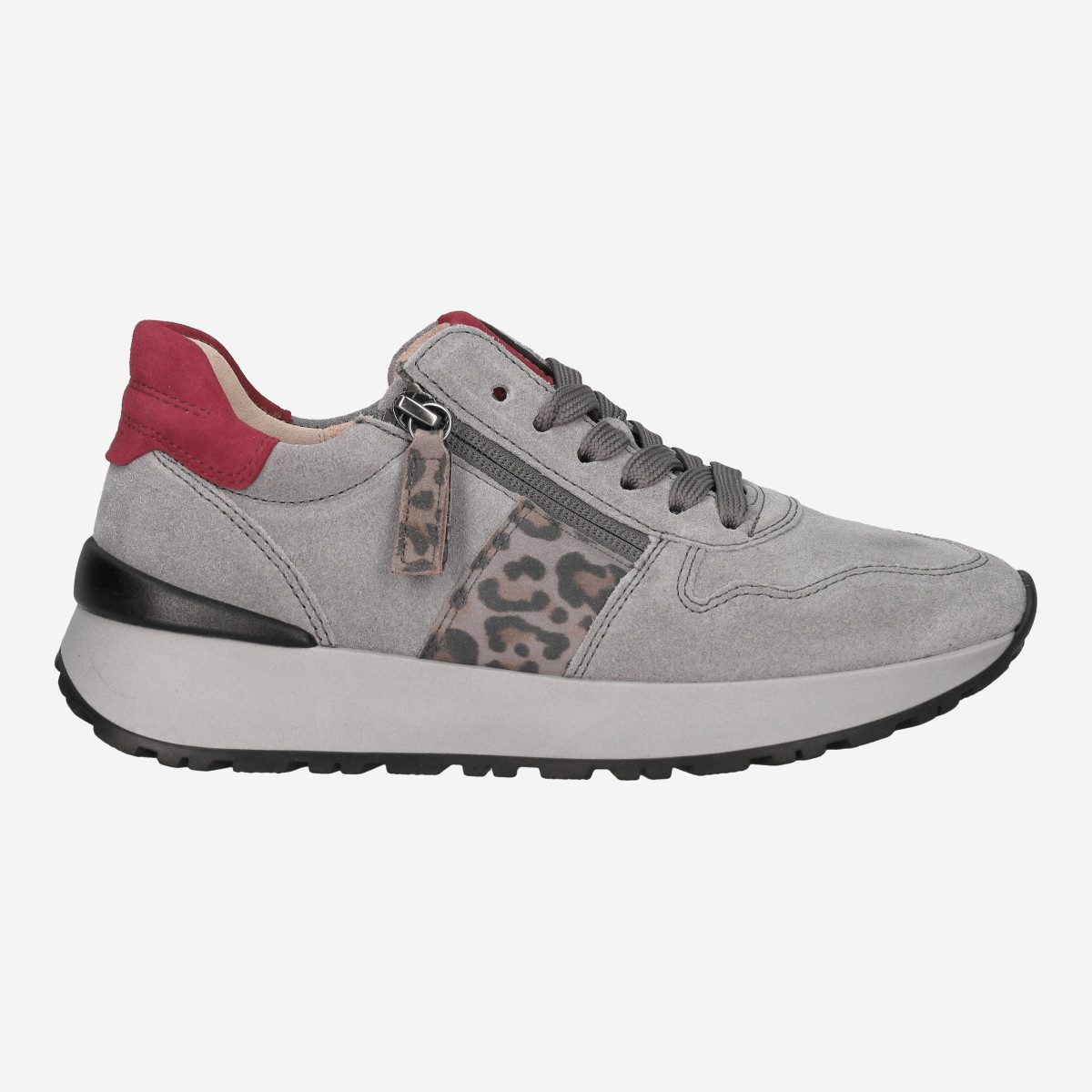 Gabor 3.494.19_7, Sneaker in Grau mit Leo-Look für Damen Sneaker
