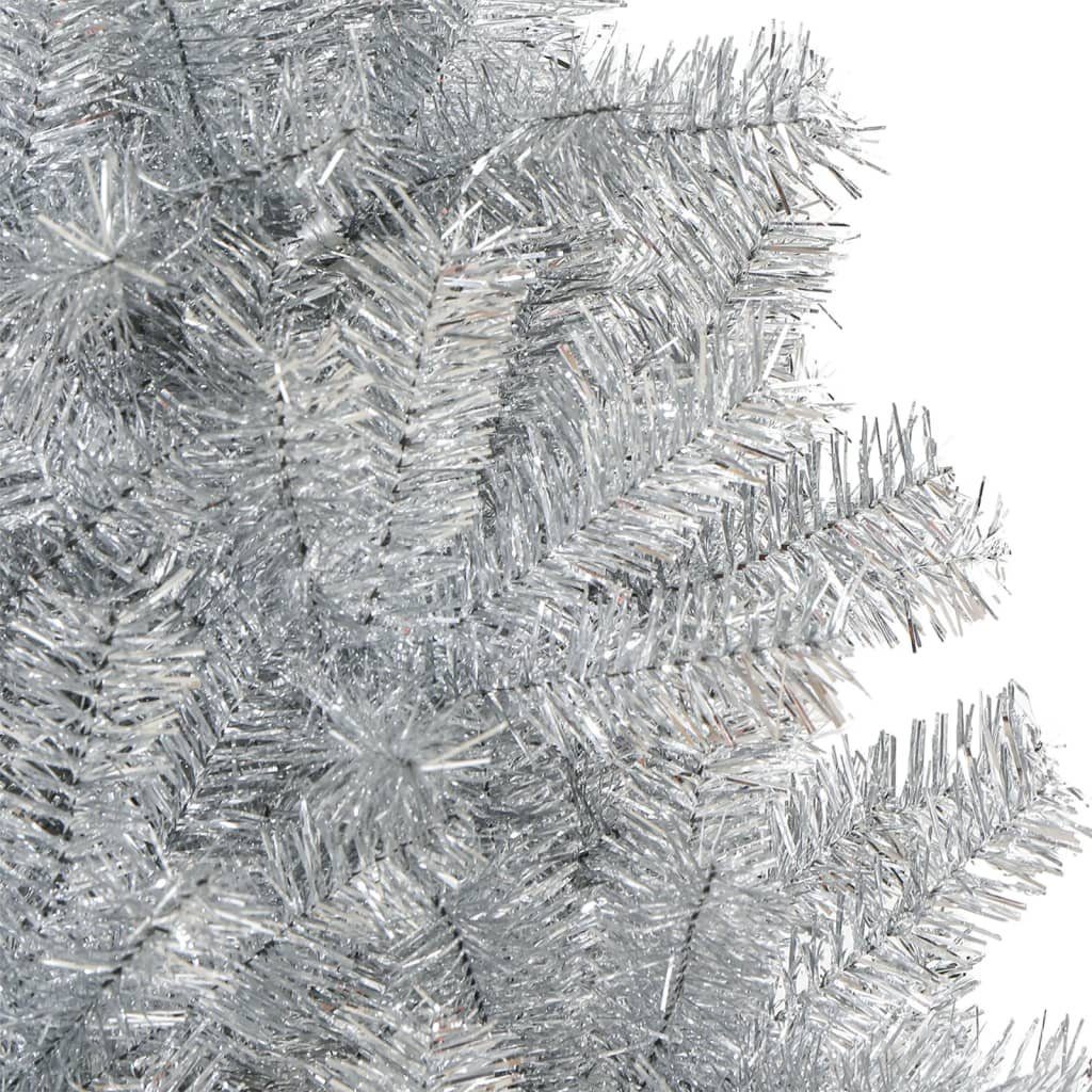 vidaXL Künstlicher Weihnachtsbaum mit PET Silber cm Künstlicher Ständer 150 Weihnachtsbaum