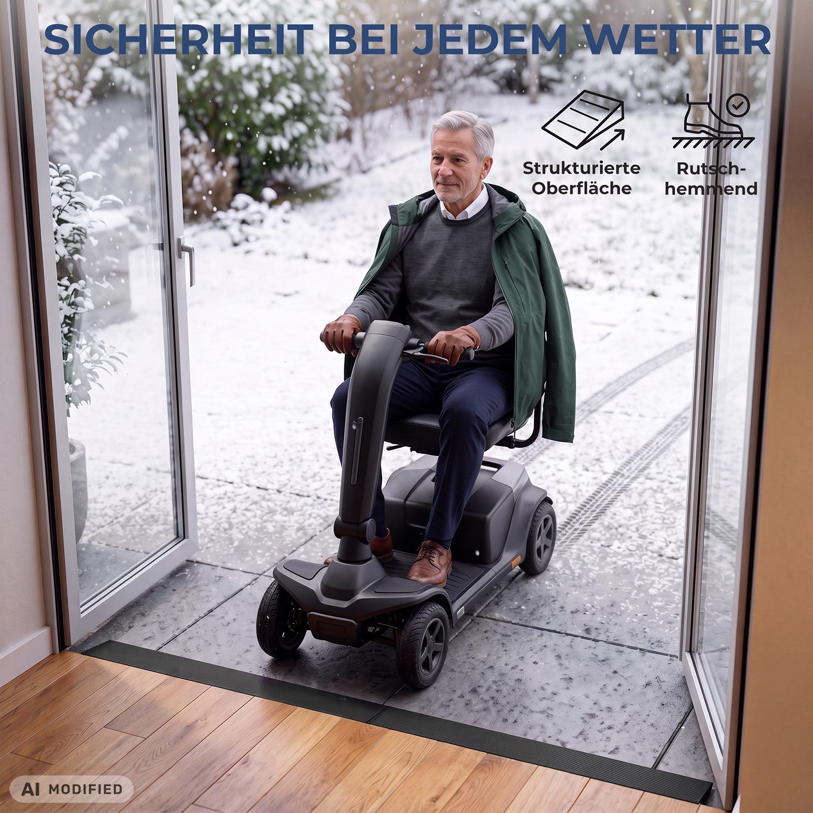 Kingpower Auffahrrampe Türschwellenrampe Rollstuhl Schwellenrampe Gummi Rampe Bordstein 25 mm – Bild 5 von 5