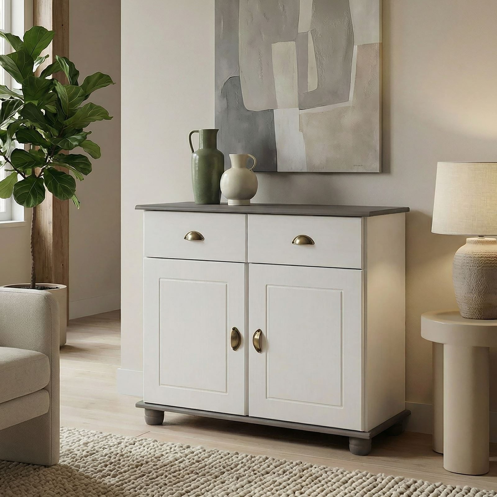 IDIMEX Kommode COLMAR, Kommode Anrichte Schrank Möbel Holz Kiefer massiv 2 Türen