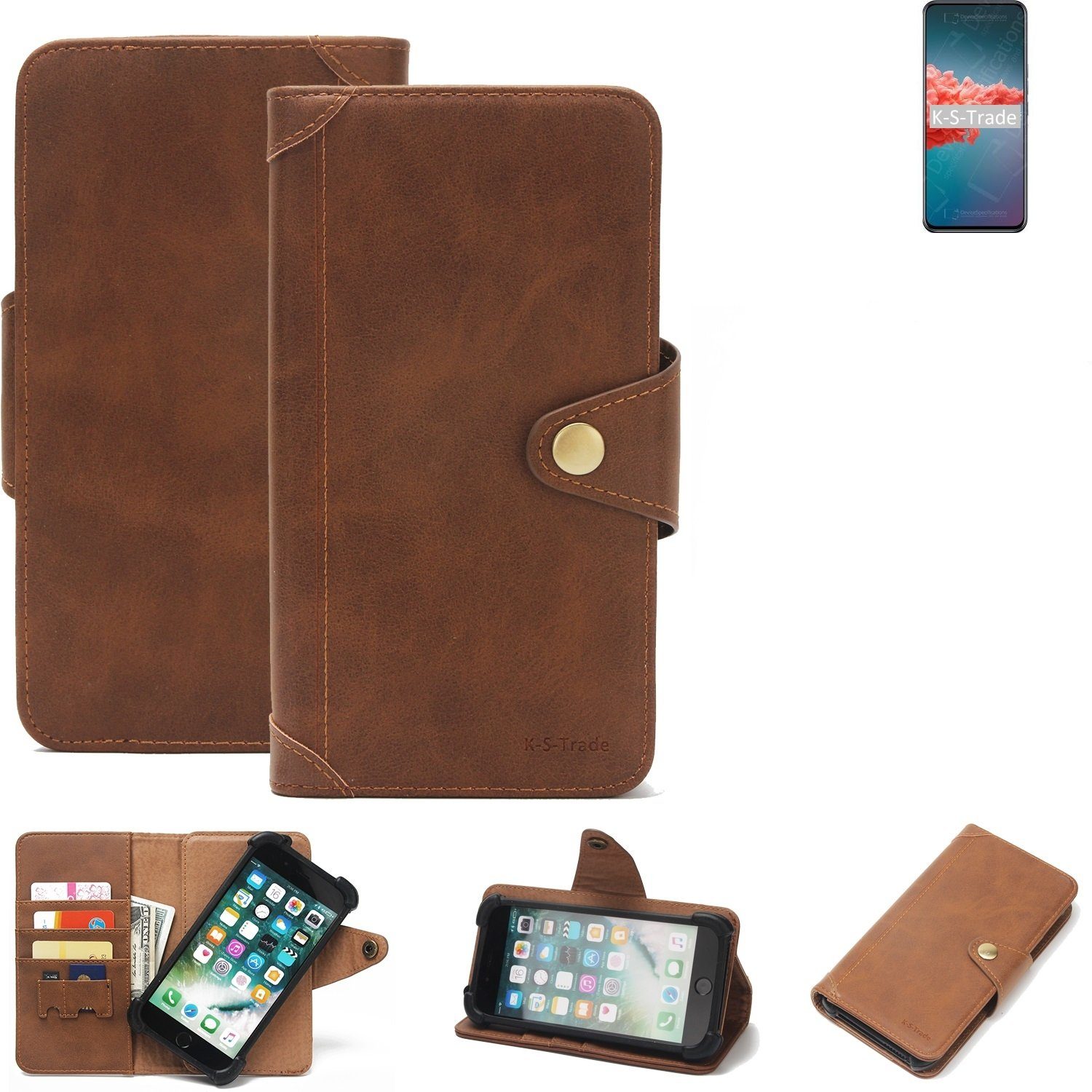 K-S-Trade Handyhülle für Xiaomi Redmi Note 9 5G, Handyhülle Schutz Hülle Walletcase Bookstyle Tasche Case