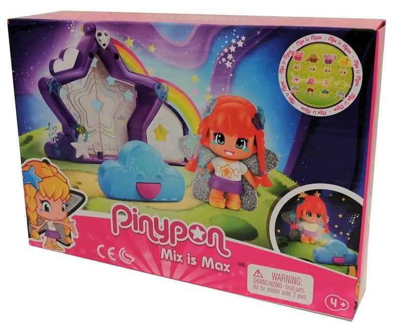 Famosa Spielfigur Famosa Pinypon Mix is Max Magische Stern Tür mit l, (Set, 3-tlg., Magische Stern-Tür mit leuchtender Wolke und Spielfigur (7cm), Wolke mit magischem Licht