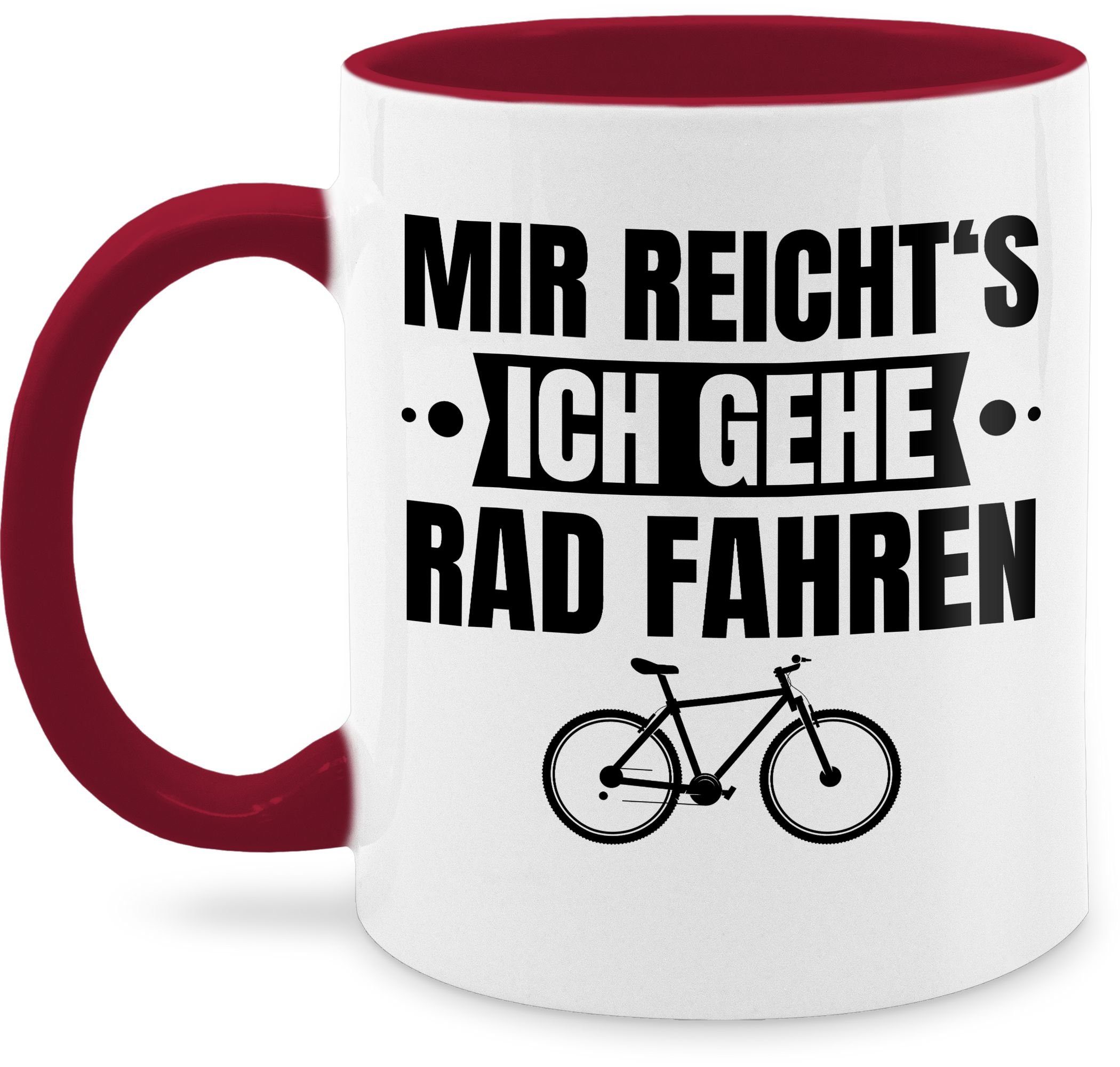 - Kaffeetasse reichts 2 Radfa, ich Shirtracer Geschenk Tasse Keramik, Mir fahren gehe Fahrrad Bordeauxrot Hobby Rad Geschenk Fahrradfahren