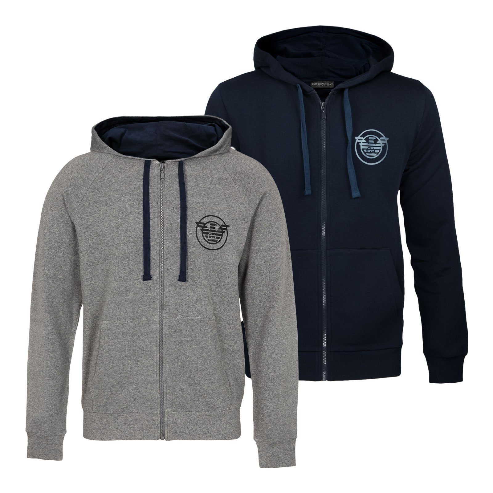 Emporio Armani Kapuzensweatjacke Hooded Zip Sweater Long Sleeve aus weichem French Terry