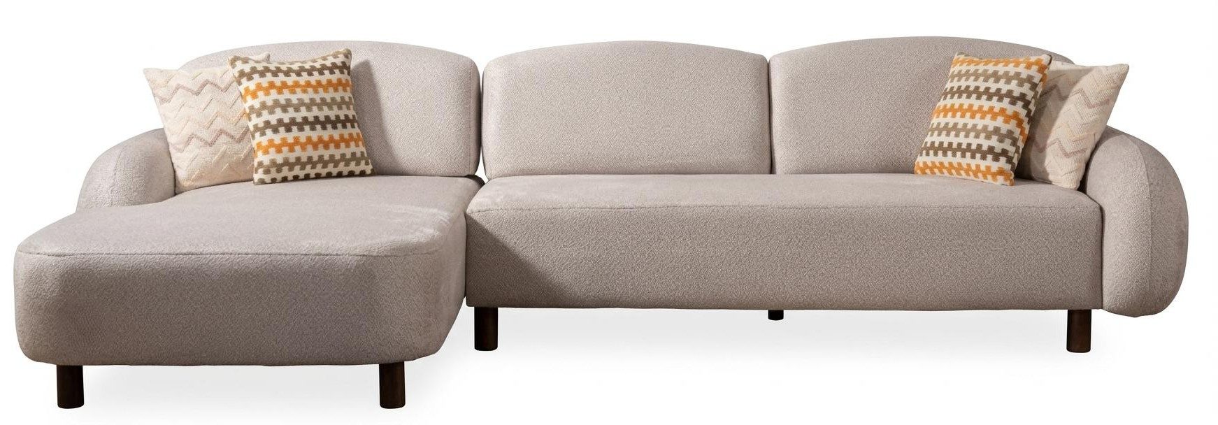 Xlmoebel Ecksofa Beiges L-förmiges Stoffsofa für modernes Wohnzimmer, 2 Teile, Mit Kissen