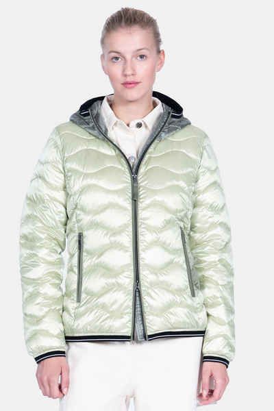 Green Goose Steppjacke Jacke Wellenstepp mit Kontrastkapuze "Bright recycled" (1-St)