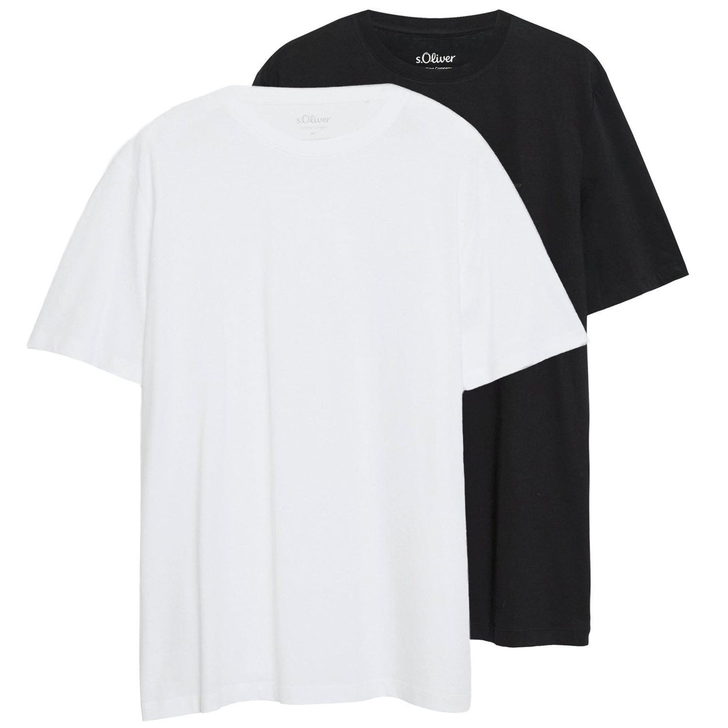 s.Oliver T-Shirt (Set) mit Label-Print und lang geschnitten im 2er SPARPACK
