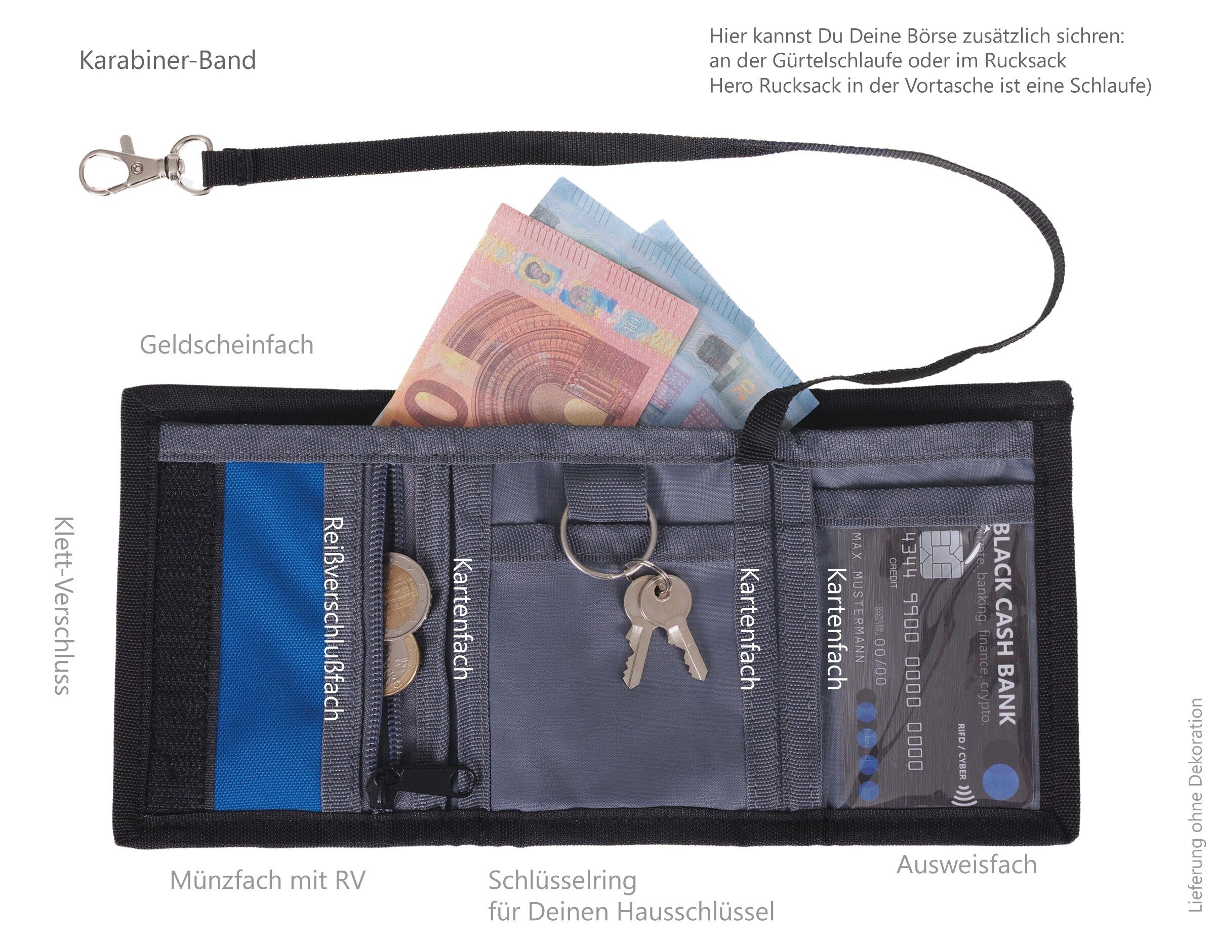 ELEPHANT Geldbörse Mädchen Jungen Hero Signature, Wallet Klettbörse Schülerbörse Schlüsselring Ausweisfach – Bild 3 von 5