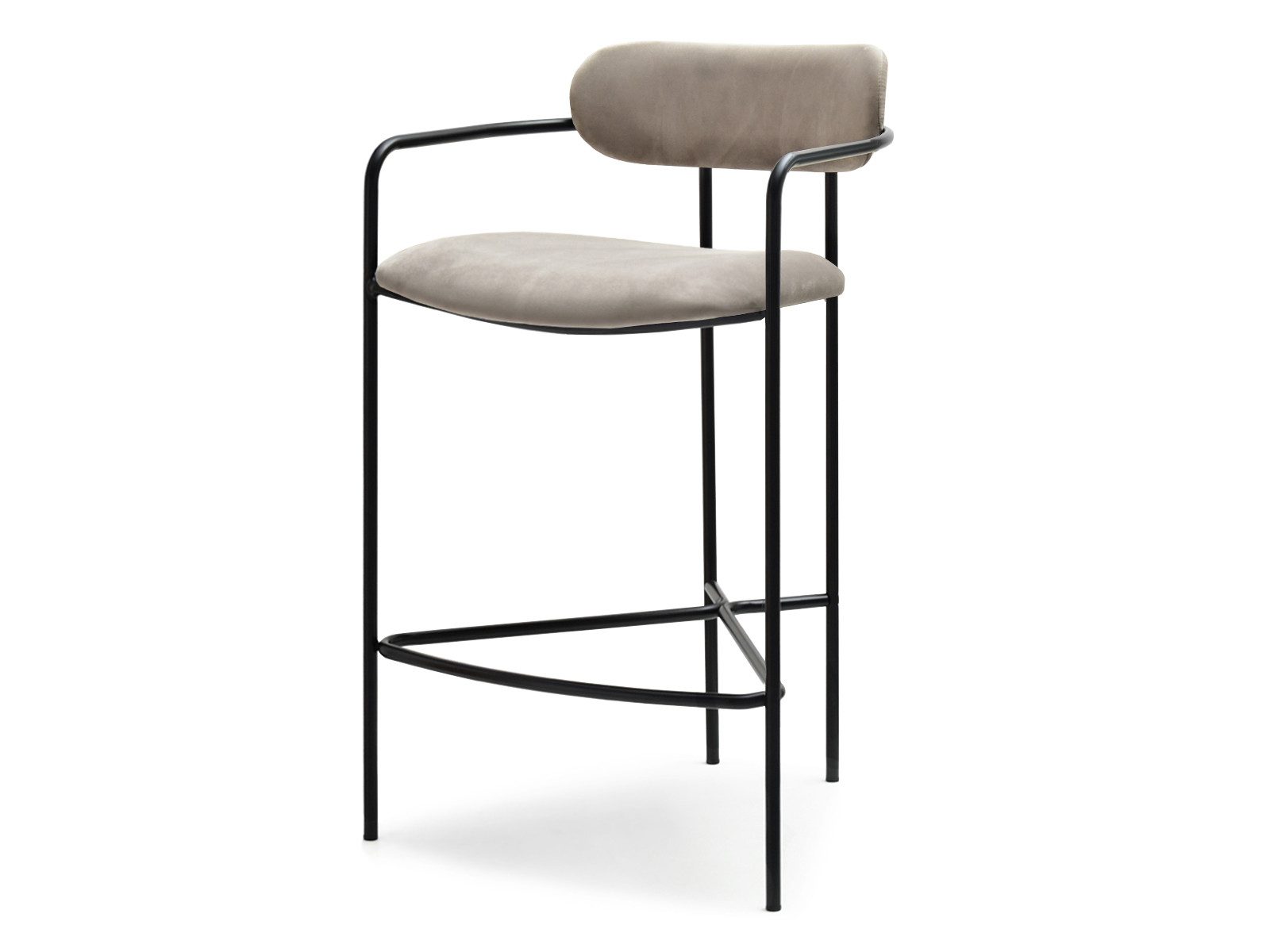 Compleo Barhocker Minimalistischer Barhocker aus Samt günstig online kaufen