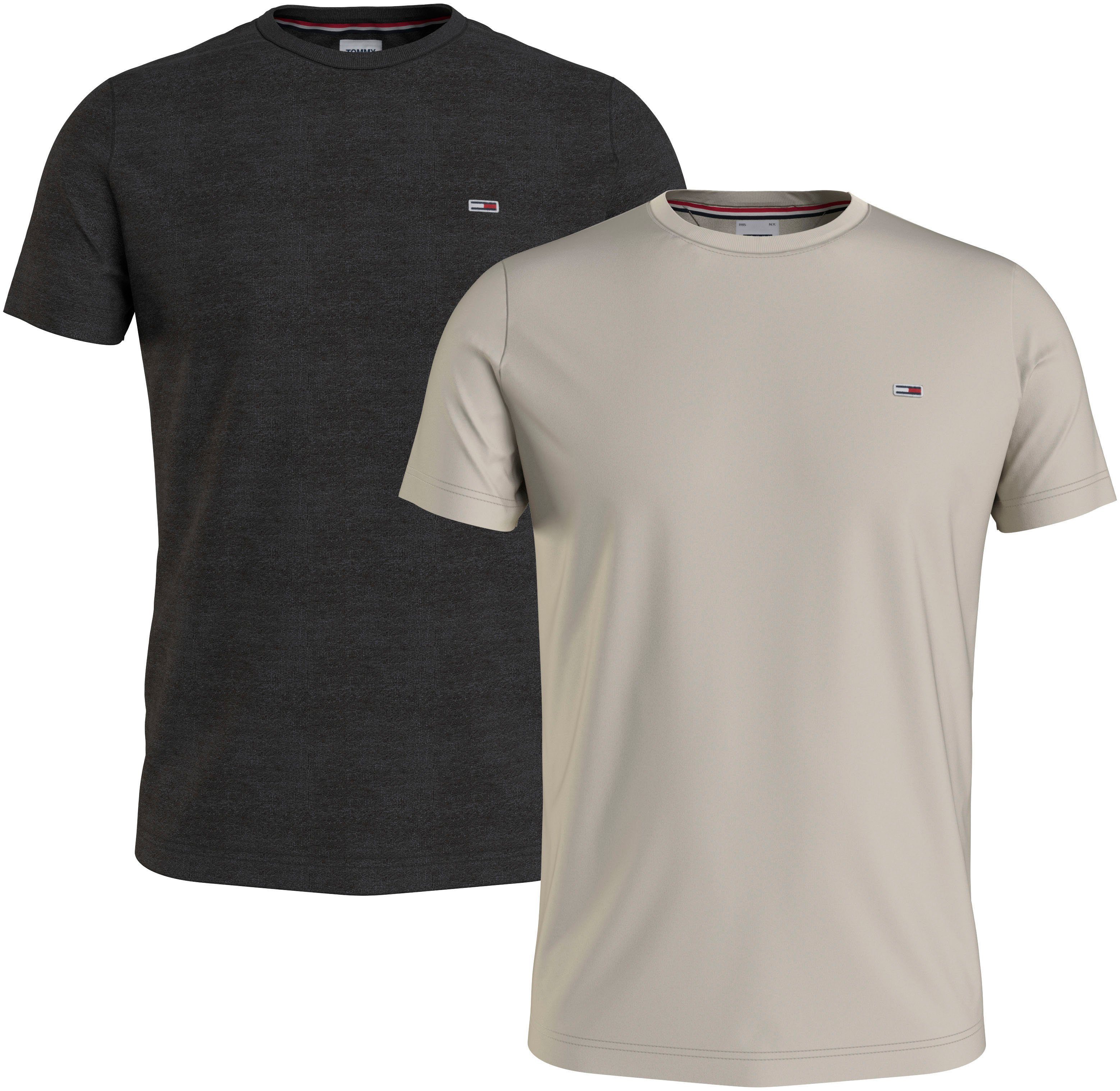 Tommy Jeans T-Shirt TJM 2PACK SLIM JERSEY TEE (Packung, 2-tlg., 2er-Pack) mit Rundhalsausschnitt