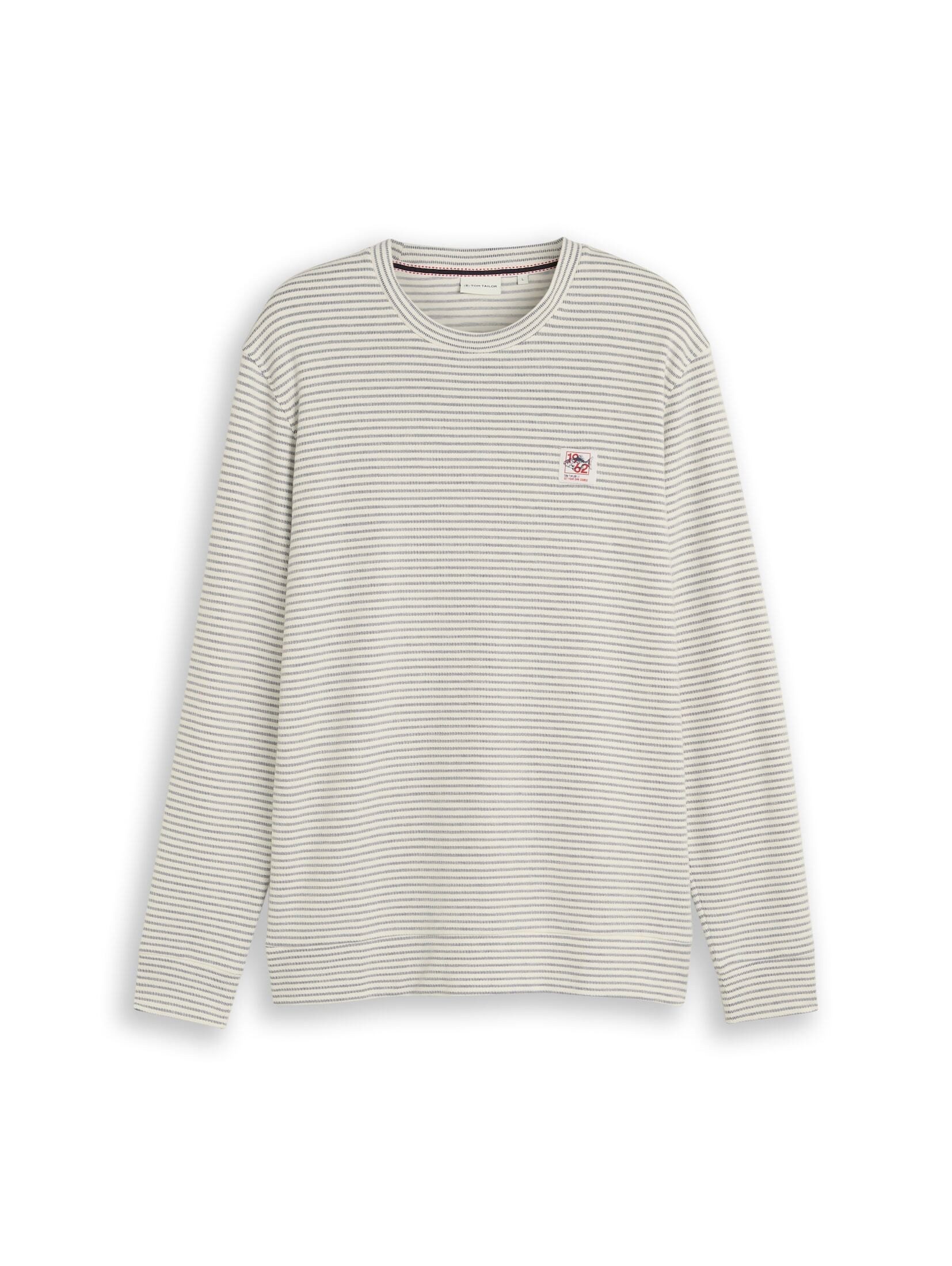 TOM TAILOR Langarmshirt T-Shirt (im Einserpack) Langarmshirt mit Streifenmuster