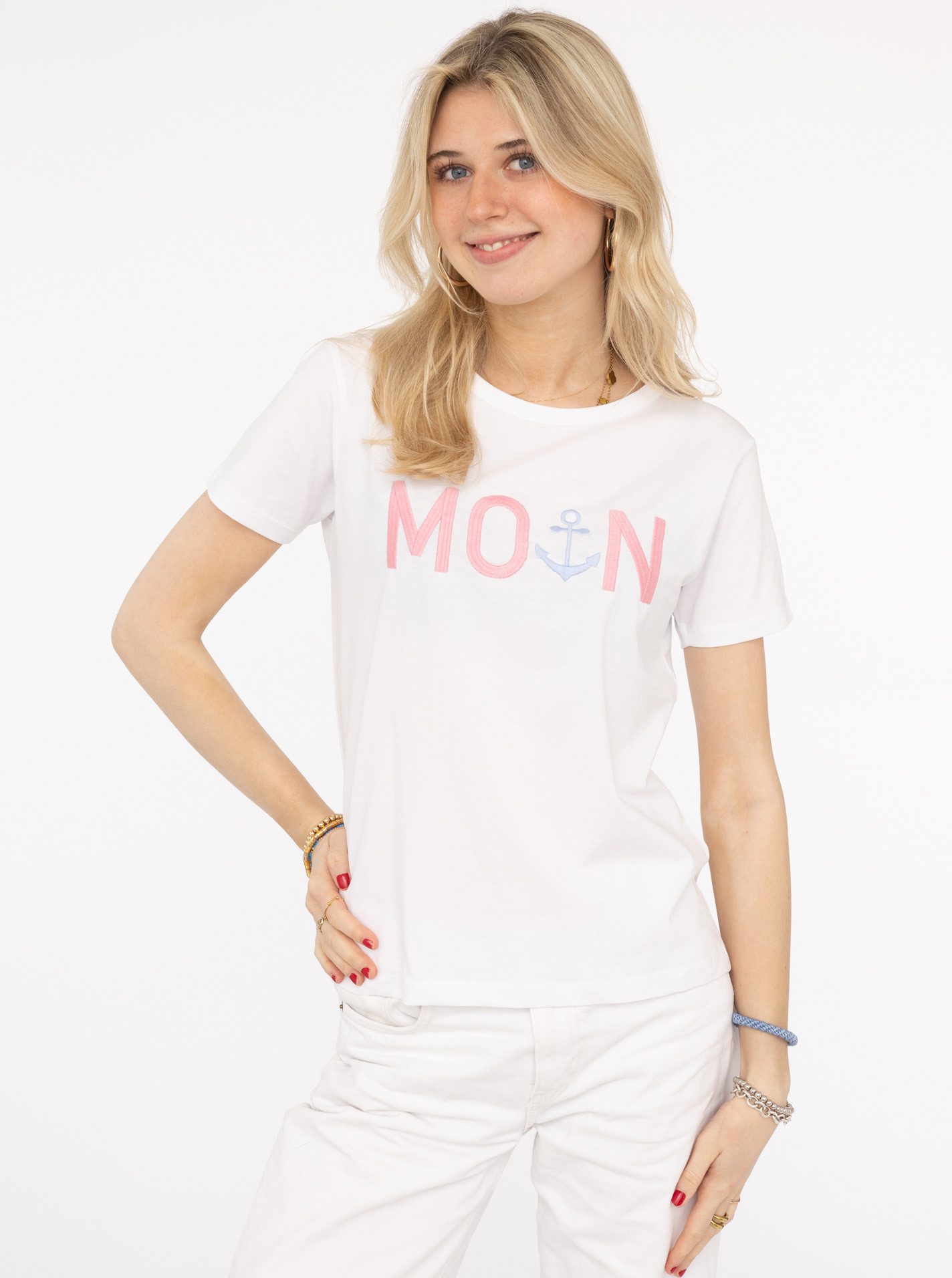 Zwillingsherz T-Shirt "MoinZH" Kurzarm, Rundhalsausschnitt, Stickerei, Baum günstig online kaufen