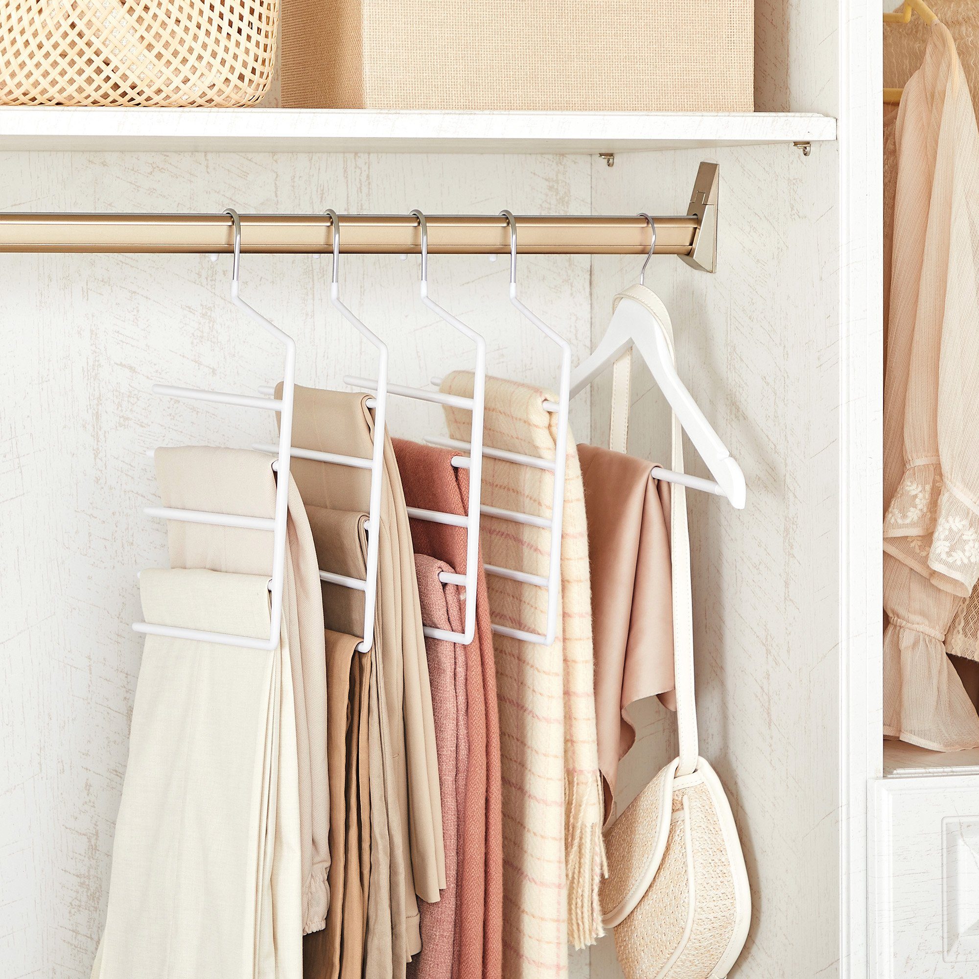 SONGMICS Kleiderbügel CRI034W02, (4-tlg), Hosenbügel platzsparend, 4er Set, günstig online kaufen