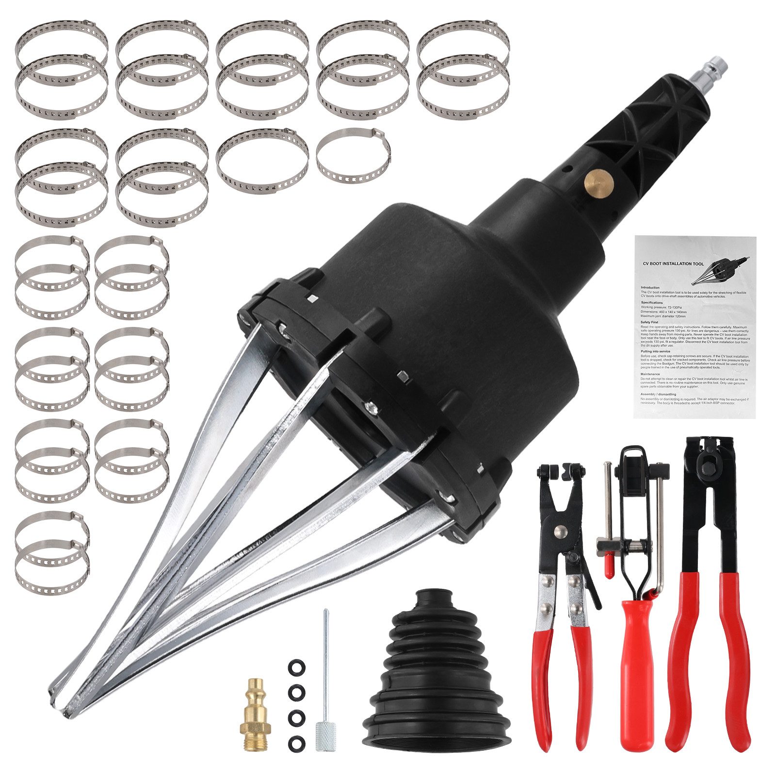 Kugelgelenkabzieher Achsmanschetten Spreizer, Druckluft Achsmanschettenspreizer 20-120 mm