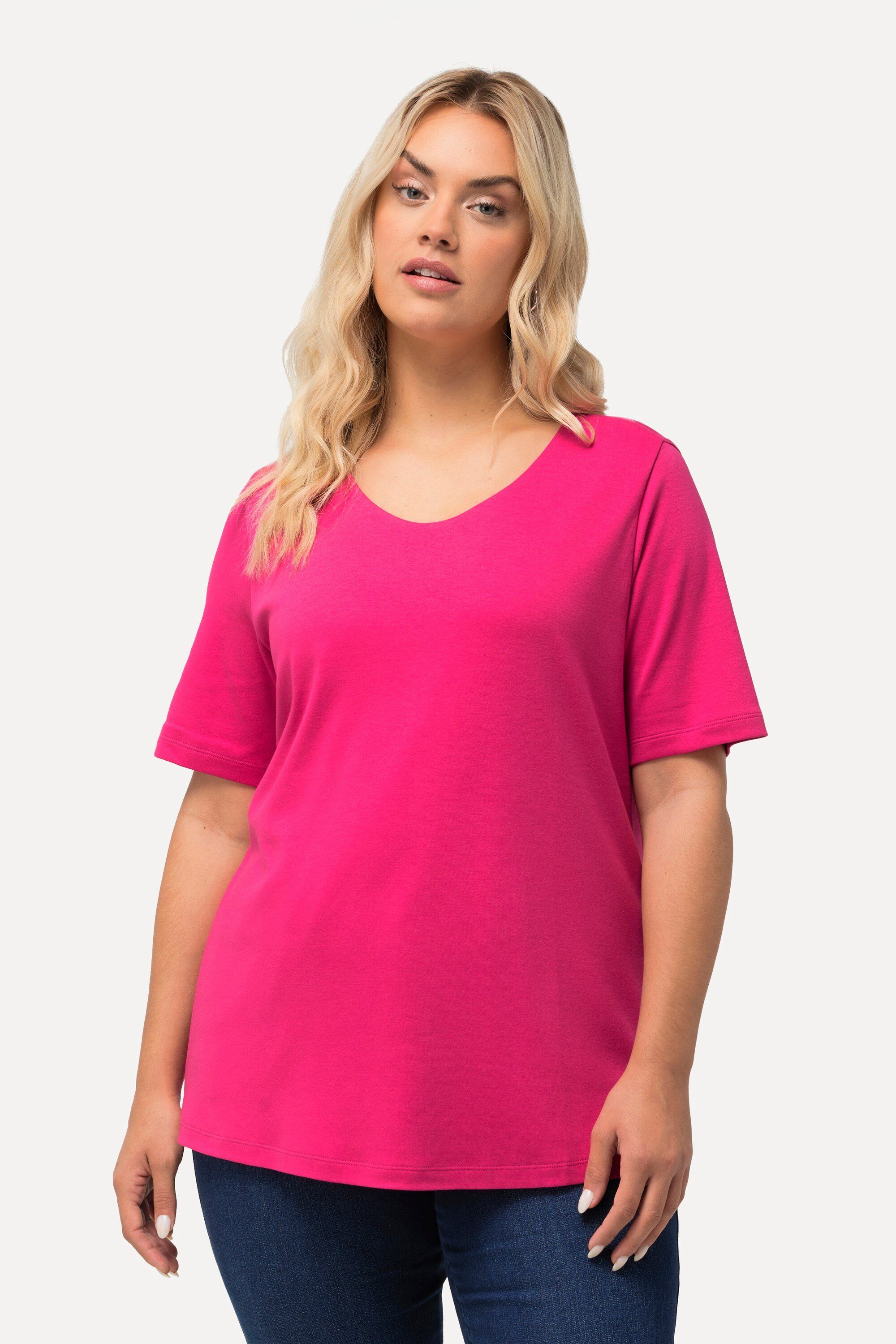 Ulla Popken T-Shirt Shirt doppellagige Vorderseite günstig online kaufen