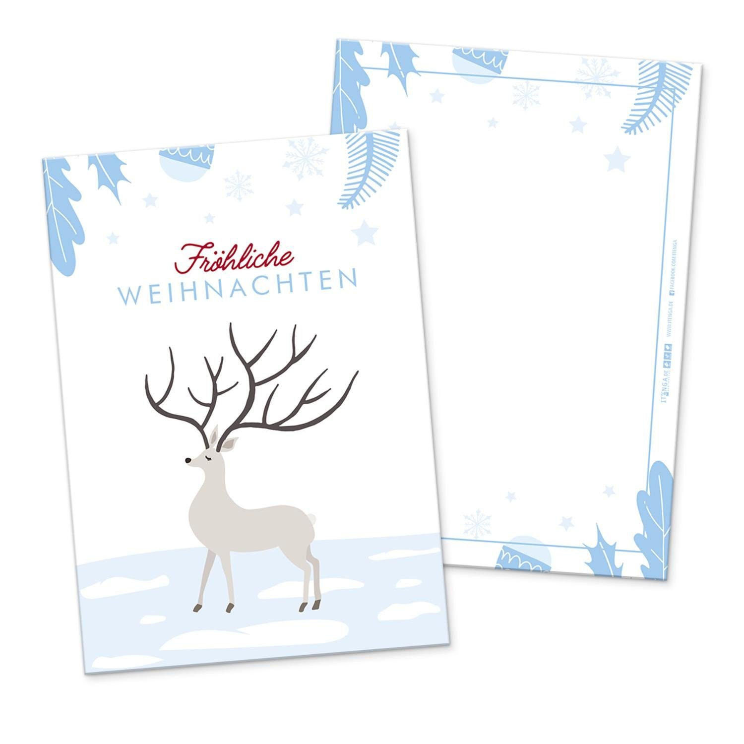 M itenga Weihnachten Grußkarte 12 itenga Grußkarten Postkarte Winterlandschaften Frohe x