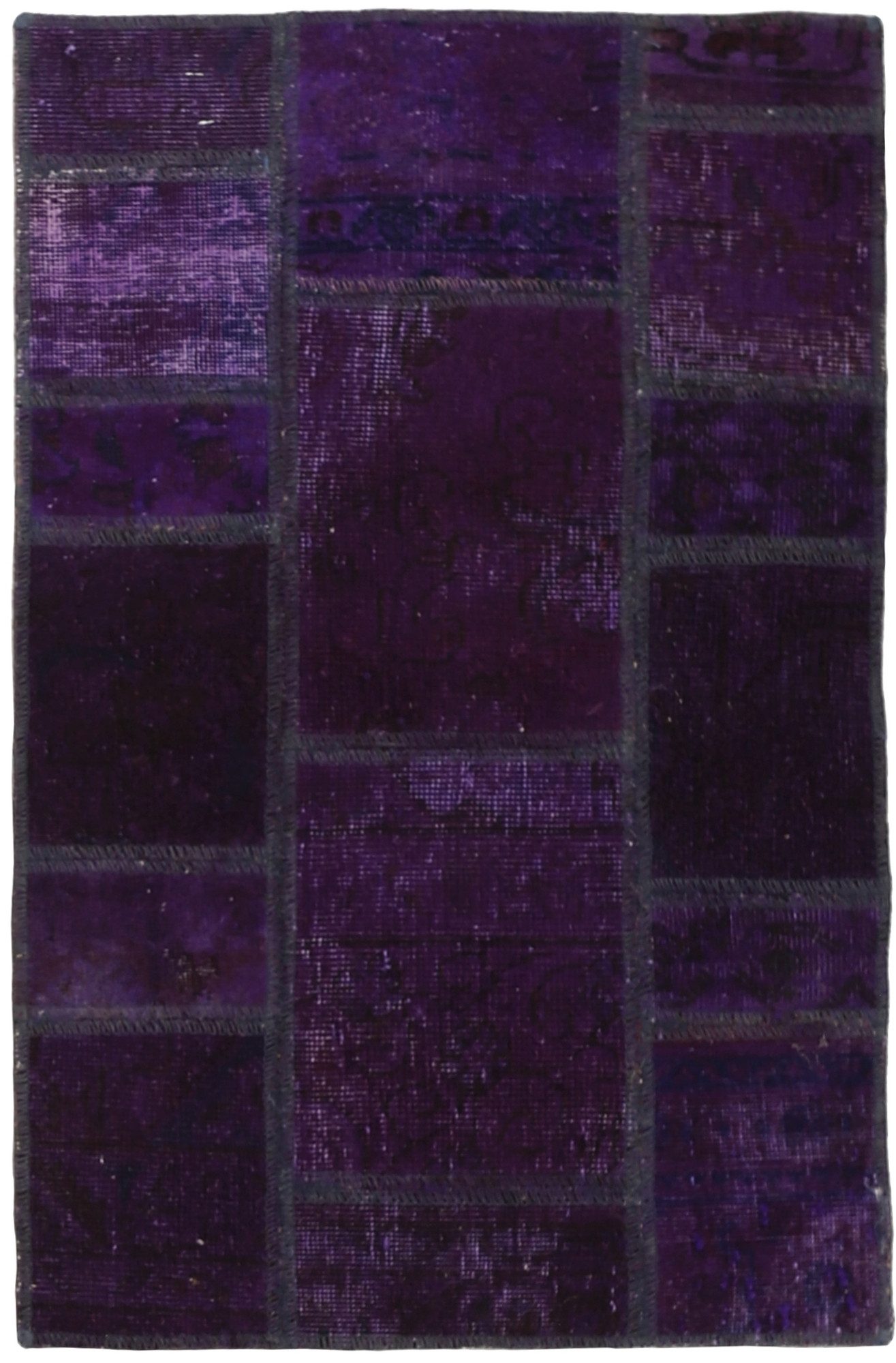 Wohnando Teppich MY-RUG Vintage Patch Work Floral & Ornamentiert 90x60cm, Rechteckig, Höhe: 10 mm, Handgeknüpfter Teppich,Handgesponnene Wolle, mit Naturfarben gegärbt