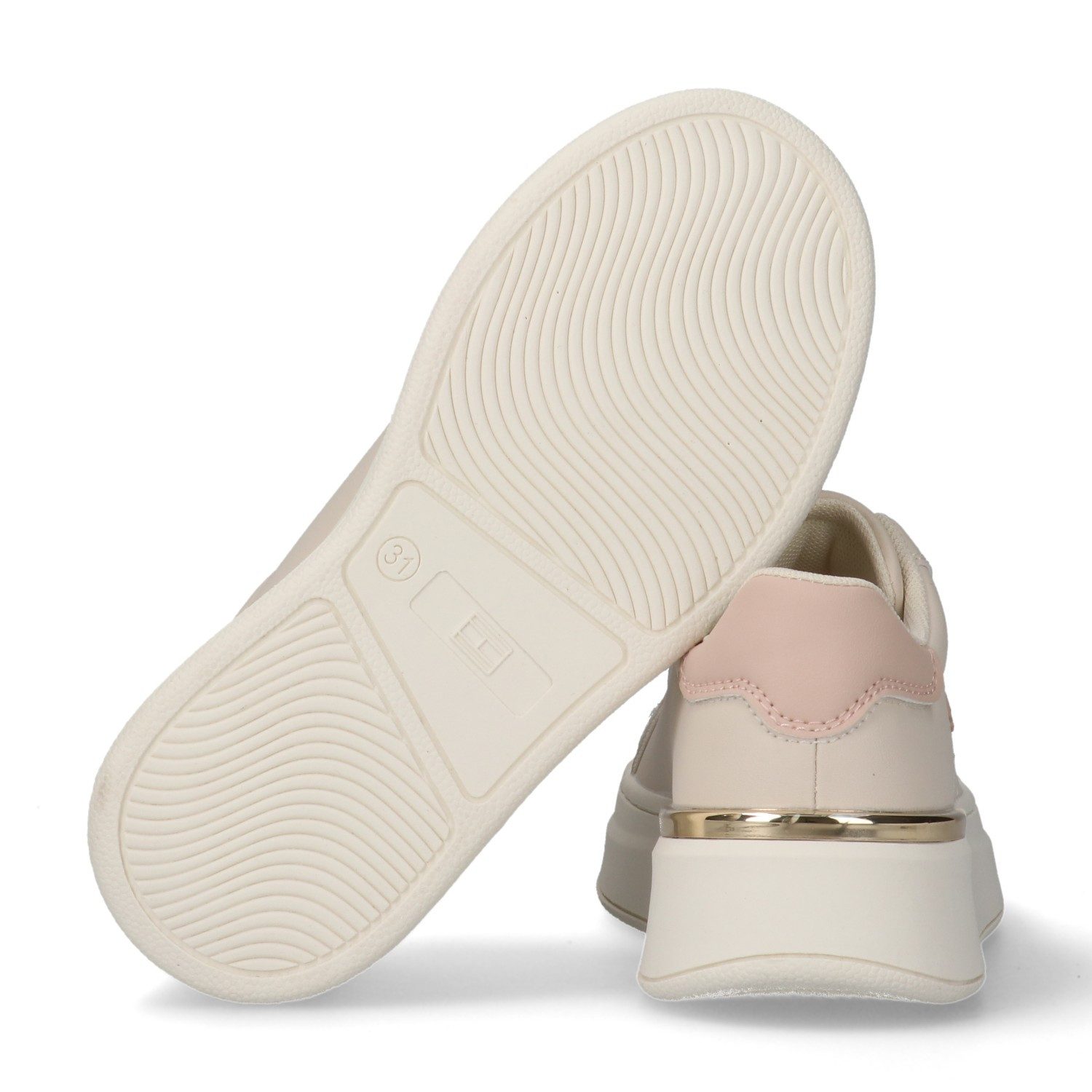 Tommy Hilfiger Sneaker Freizeitschuh, Halbschuh, Schnürer mit goldfarbenen Besätzen