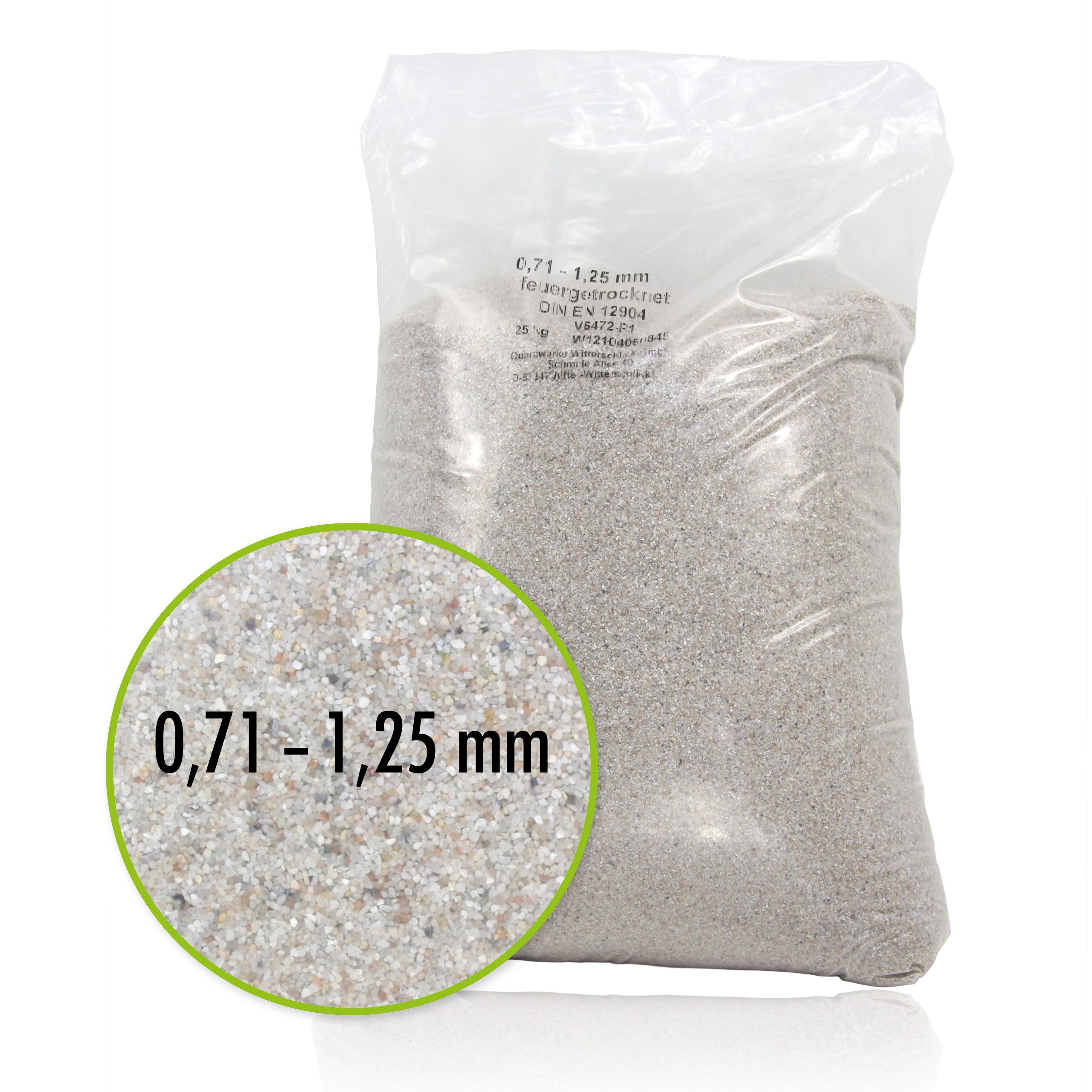 Poolpflege 25 kg Premium Quarzsand Filtersand 0,71 - 1,25 mm