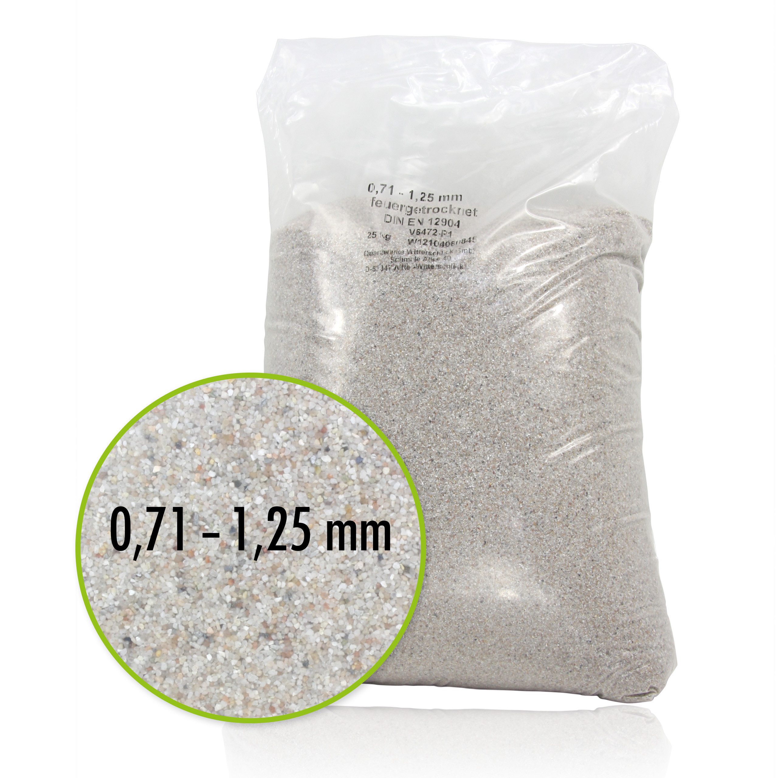 Höfer Chemie GmbH Poolpflege 25 kg Premium Quarzsand Filtersand 0,71 - 1,25 mm