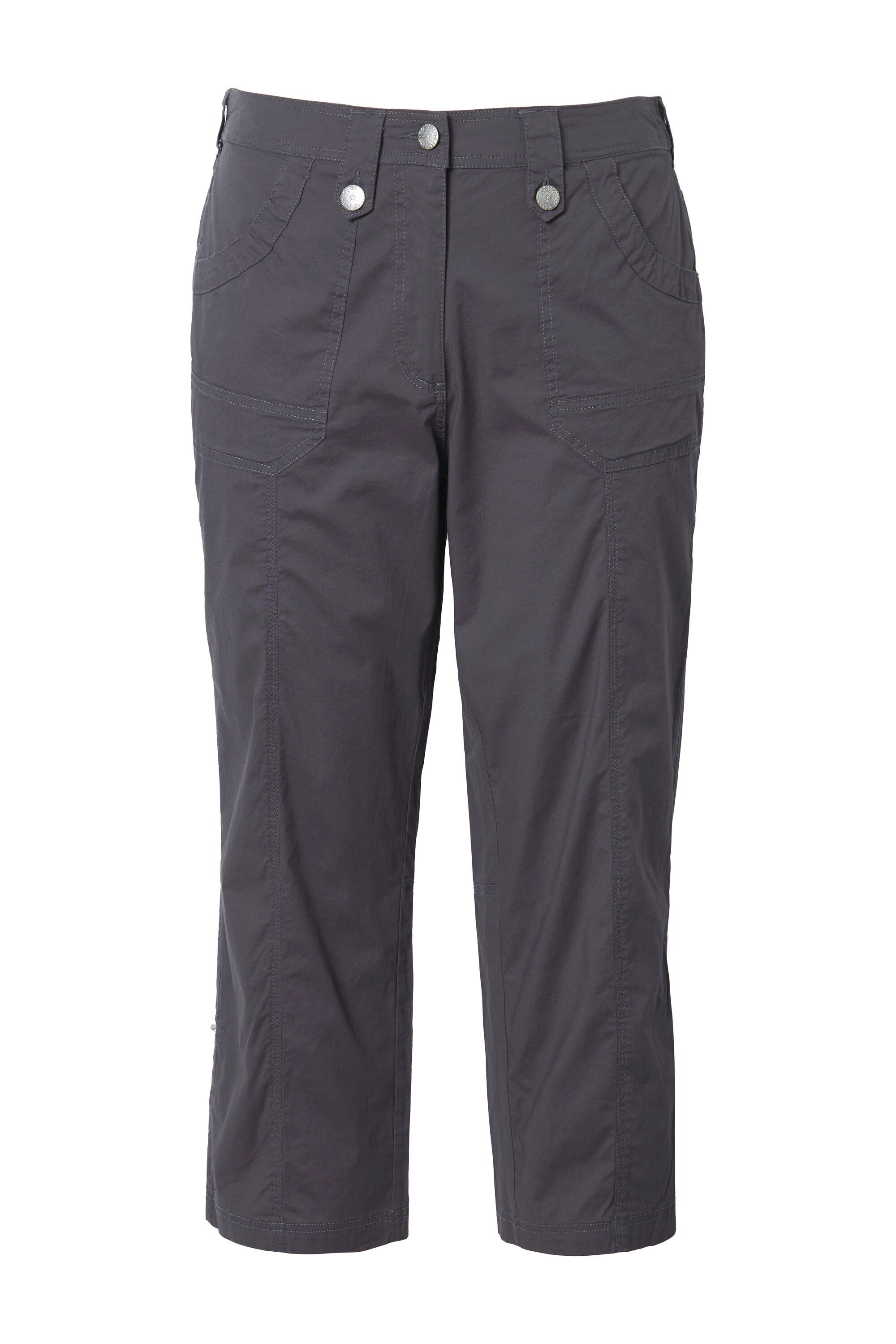 Ulla Popken Funktionshose 7/8-Cargohose Krempelriegel Komfortbund günstig online kaufen