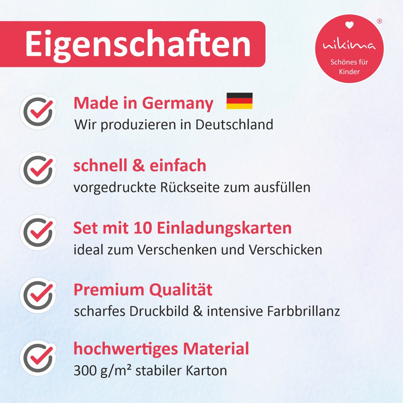 nikima Einladungskarten 10 Einladungskarten Tierfreunde für Kindergeburtstag – Bild 5 von 5