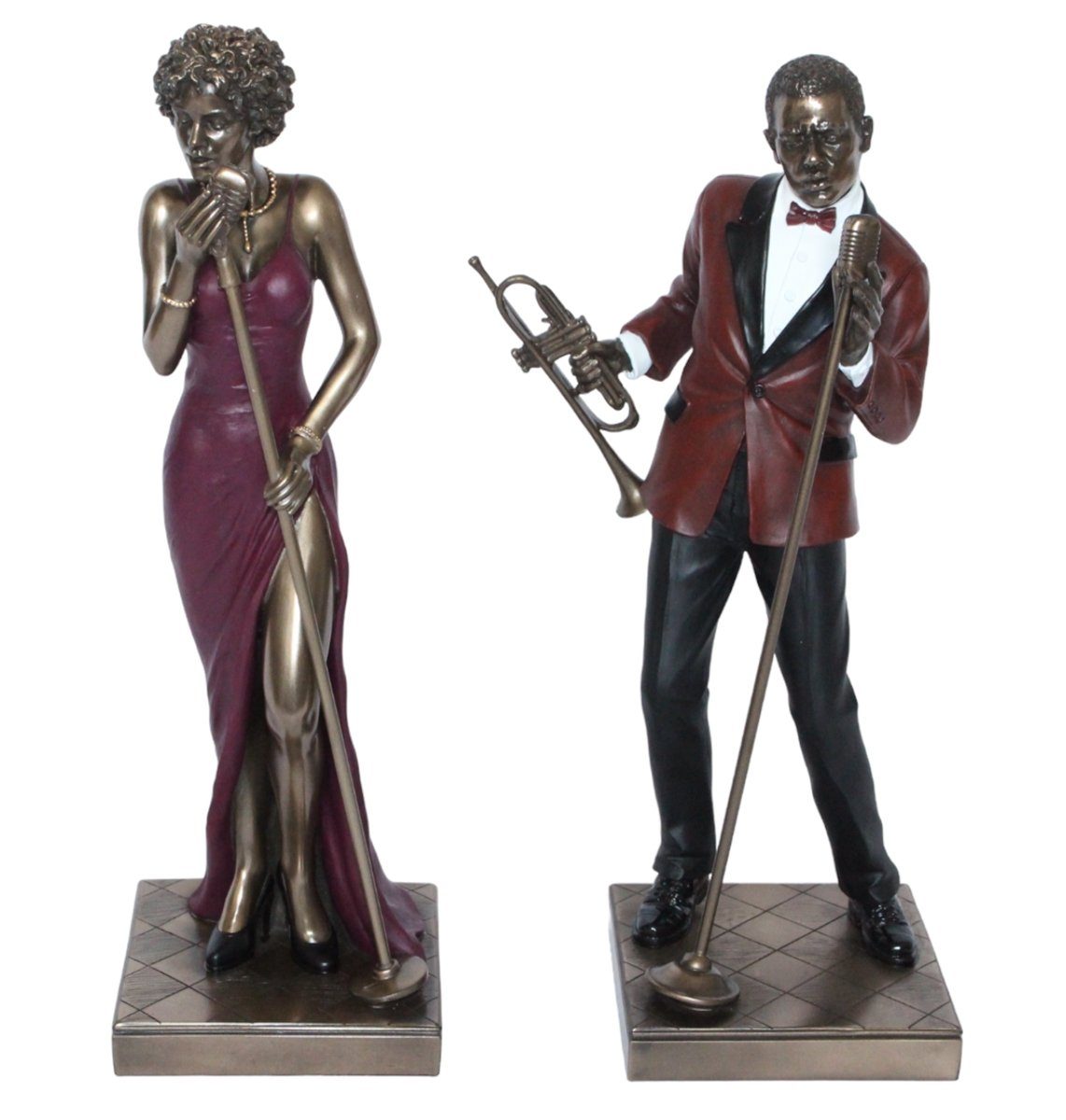 Parastone Dekofigur Deko Figuren Jazz Band Sänger u. Sängerin H 30 cm Musiker Parastone