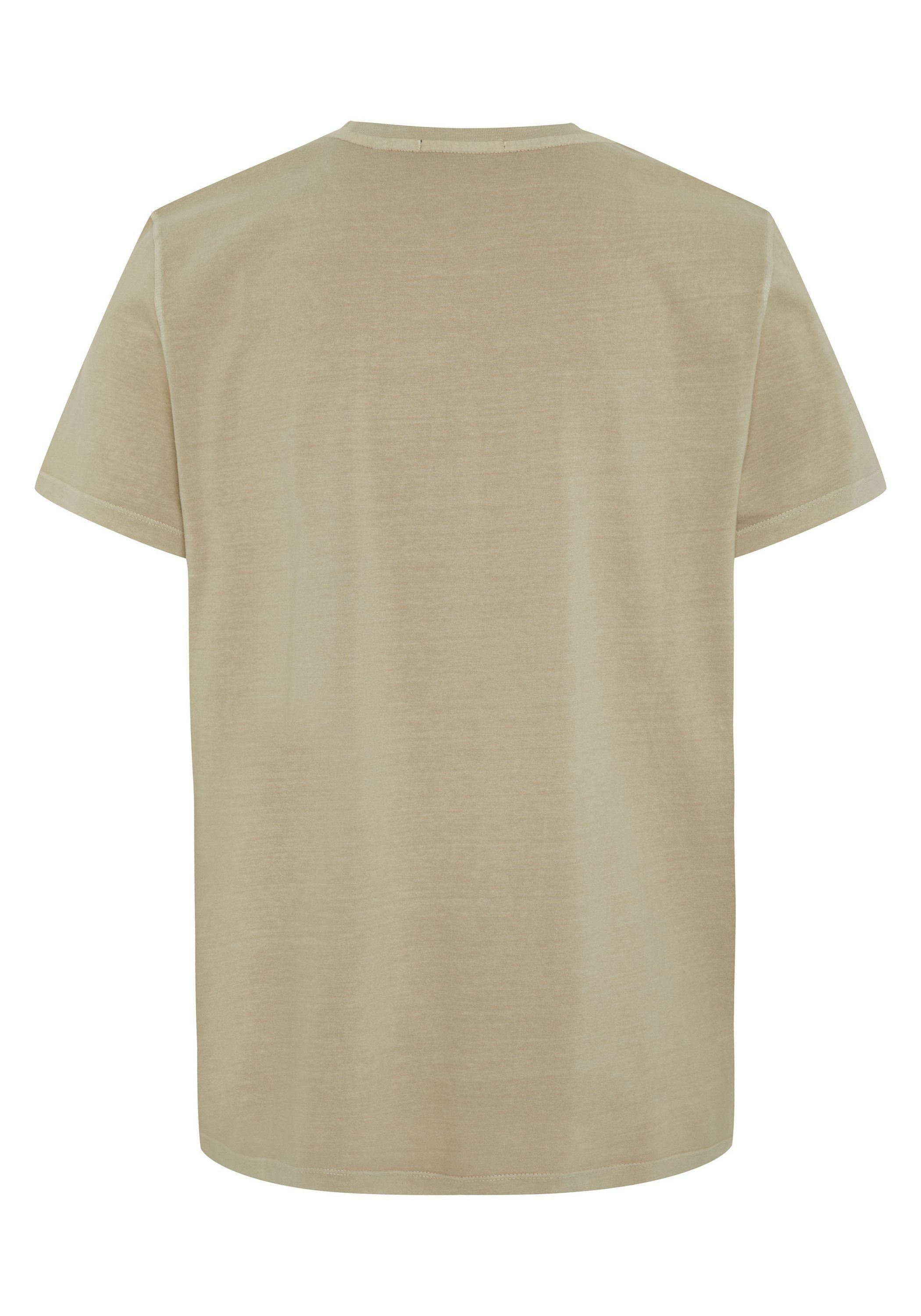 Tan T-Shirt 15-1306 1 aus Oxford Print-Shirt Baumwolljersey Chiemsee
