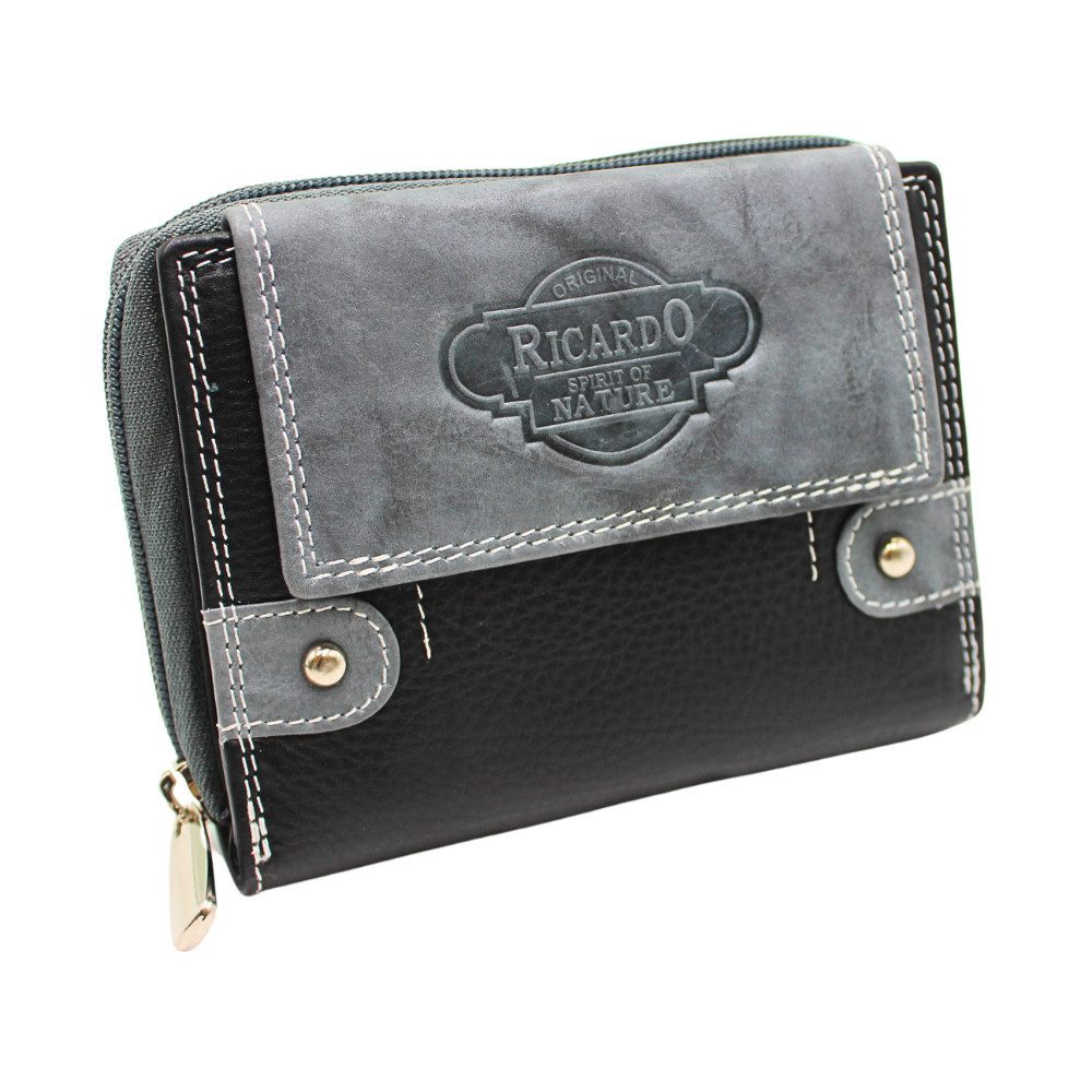 L&B Geldbörse Nappaleder Bi-Color Portemonnaie, mit RFID-Schutz >1501< Geldbeutel, feinstes Nappaleder