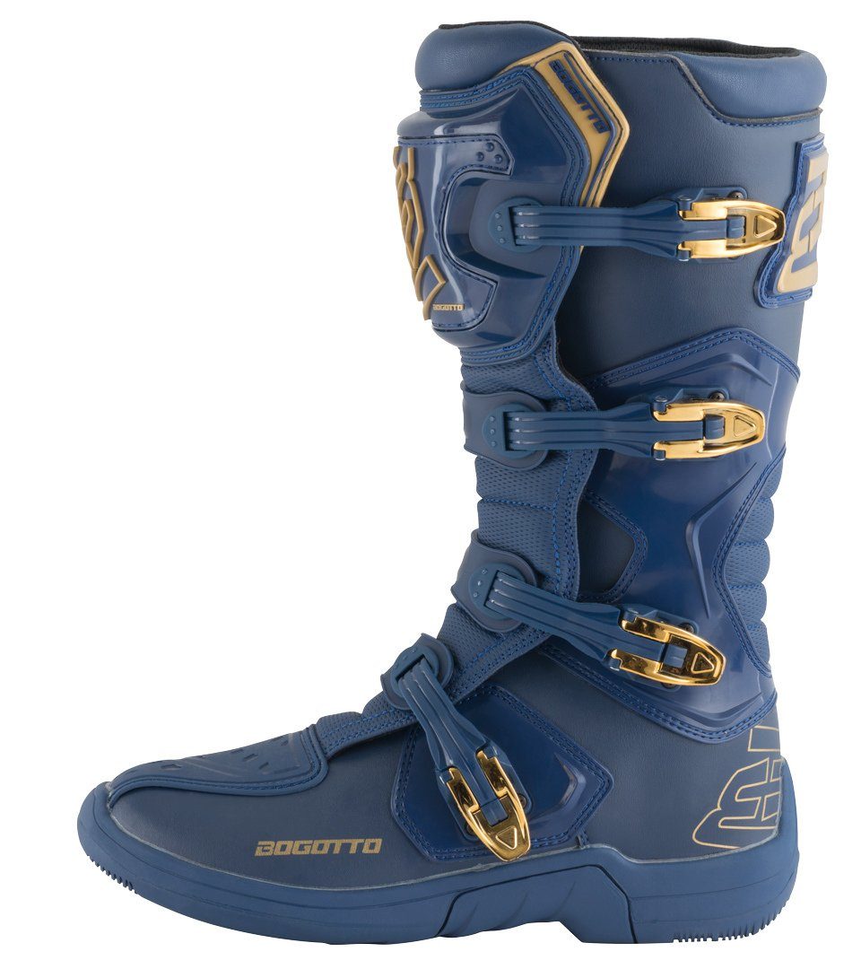 Motorradstiefel Stiefel MX-5 Blue/Gold Bogotto Motocross