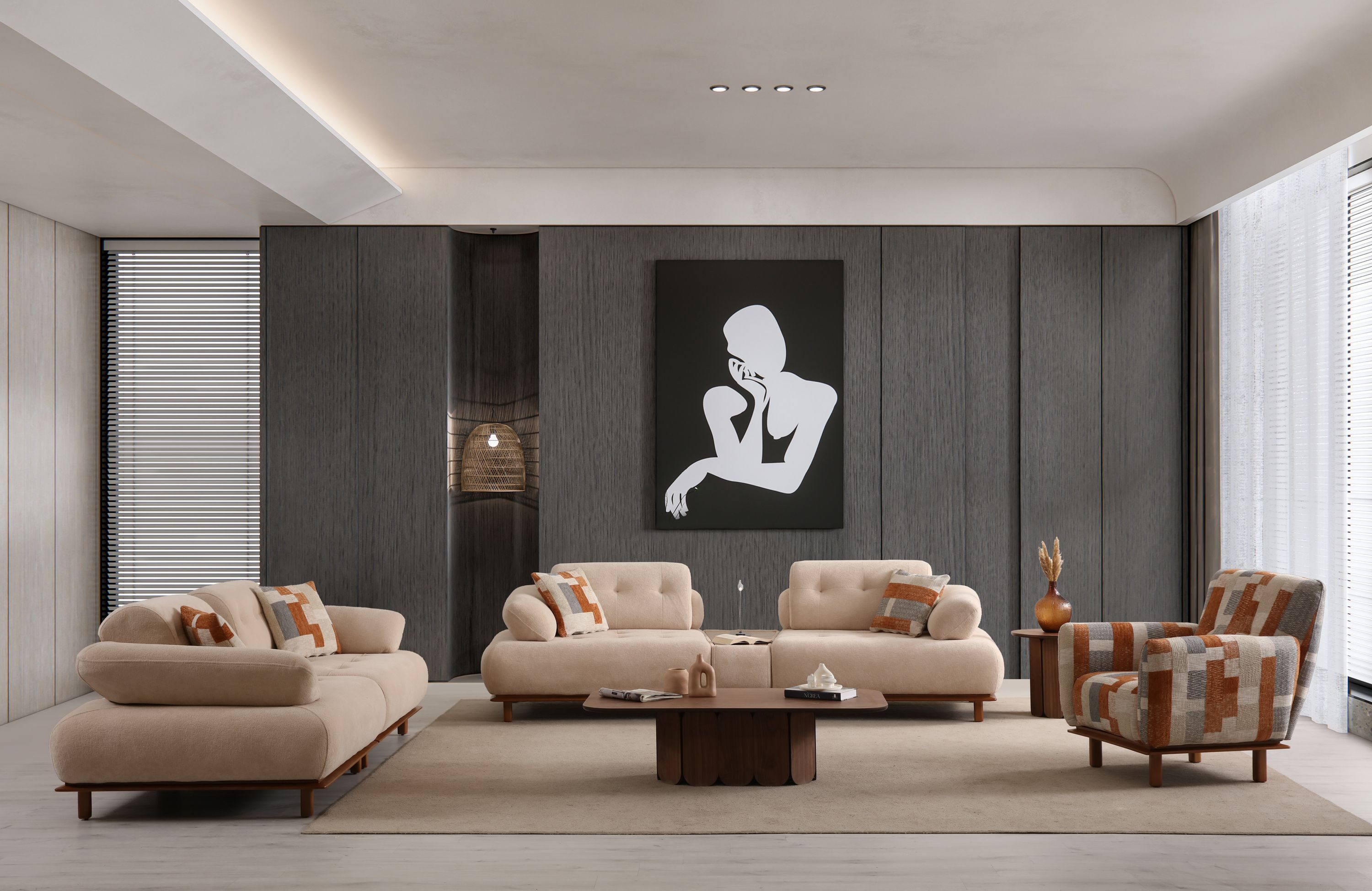Nobelaa Sofa Sitzgruppe/Sofa Set "Bellora" 3+3+1 + Mittelkonsolentisch