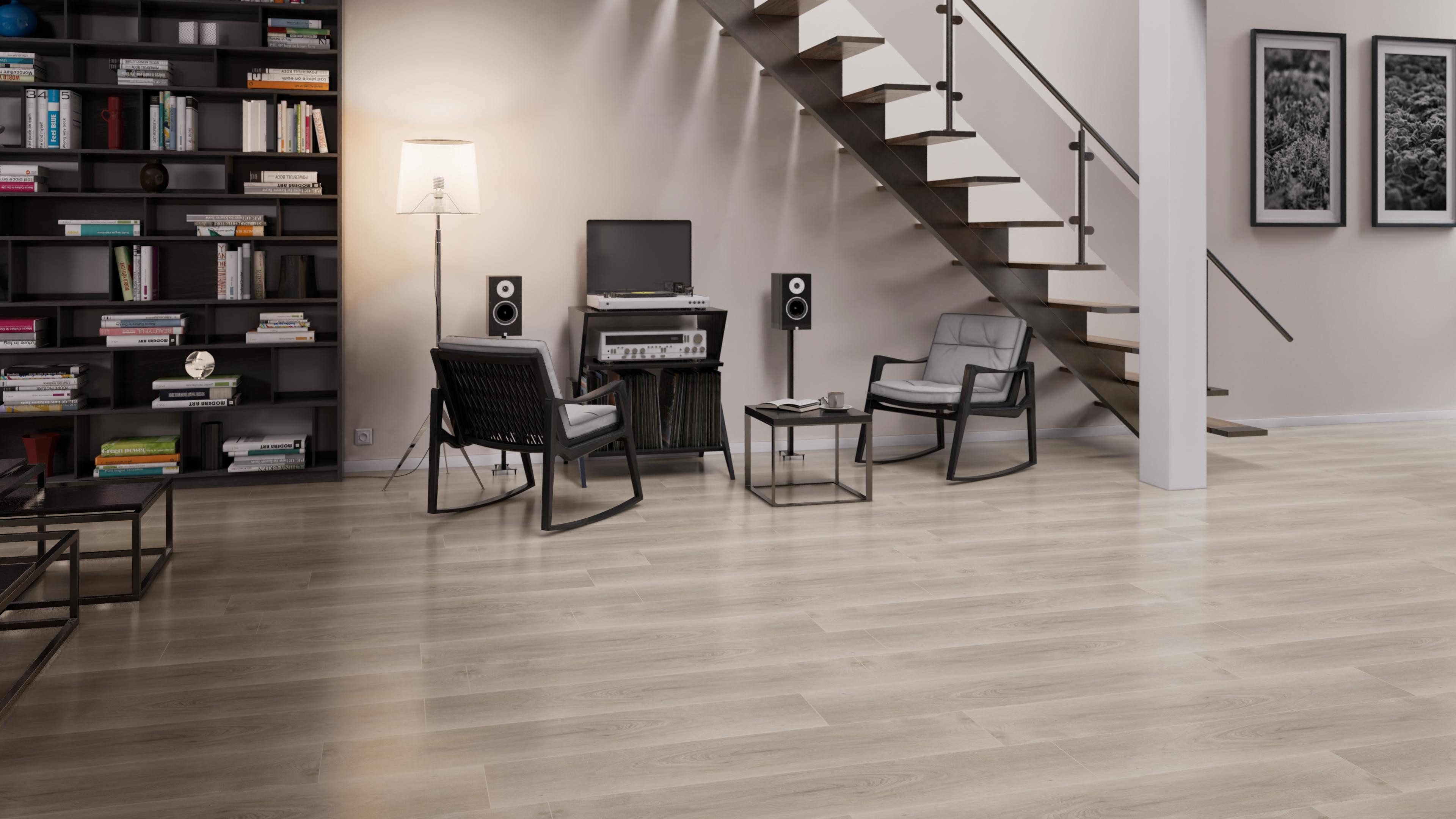 Stilewo Vinylboden Vinylboden 1 m2 Klick-Vinyl Eiche 2 in 1 inkl. Trittschalldämmung, Fußbodenheizung geeignet, extrem robuste Oberfläche, 2 in 1 Auswahl (1220m – Bild 3 von 5